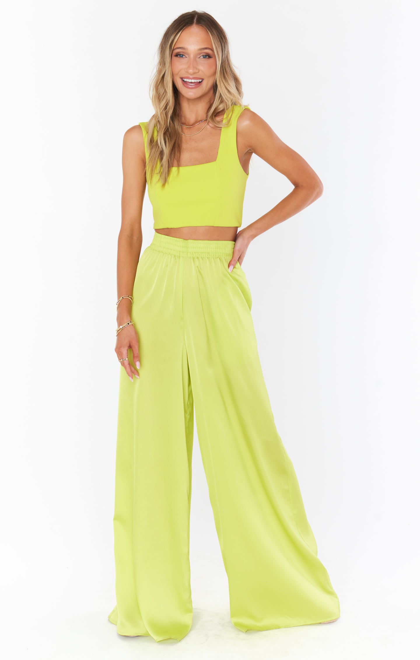 Irwin Satin Pants - Citrine Luxe for Date Night & Vacations