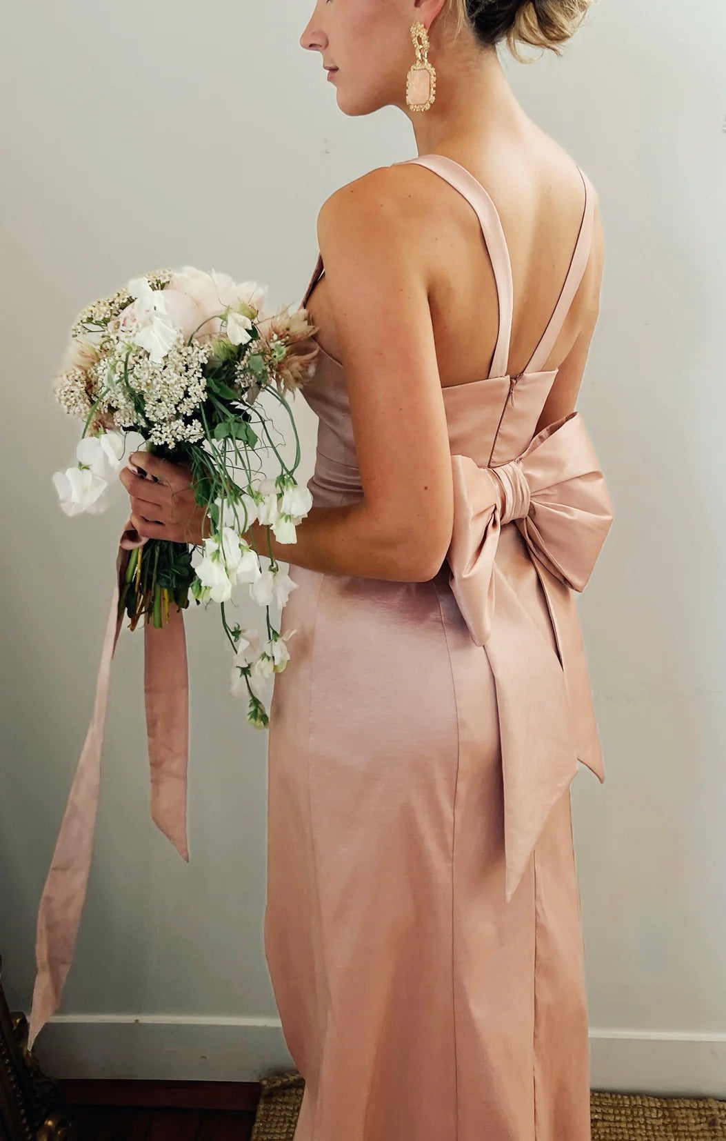 Charlotte Taffeta Bow Dress with Removable Bow ~ English Rose