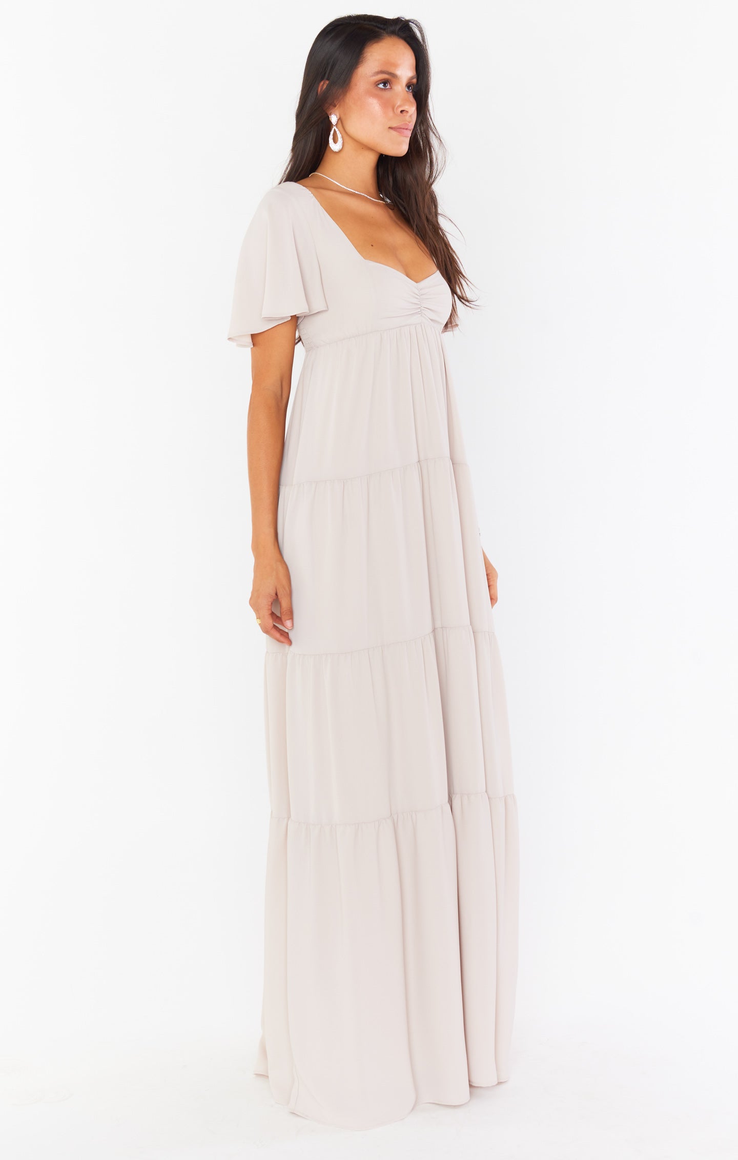 Nicole Floral Maxi Dress with Smocked Back & Flutter Sleeves