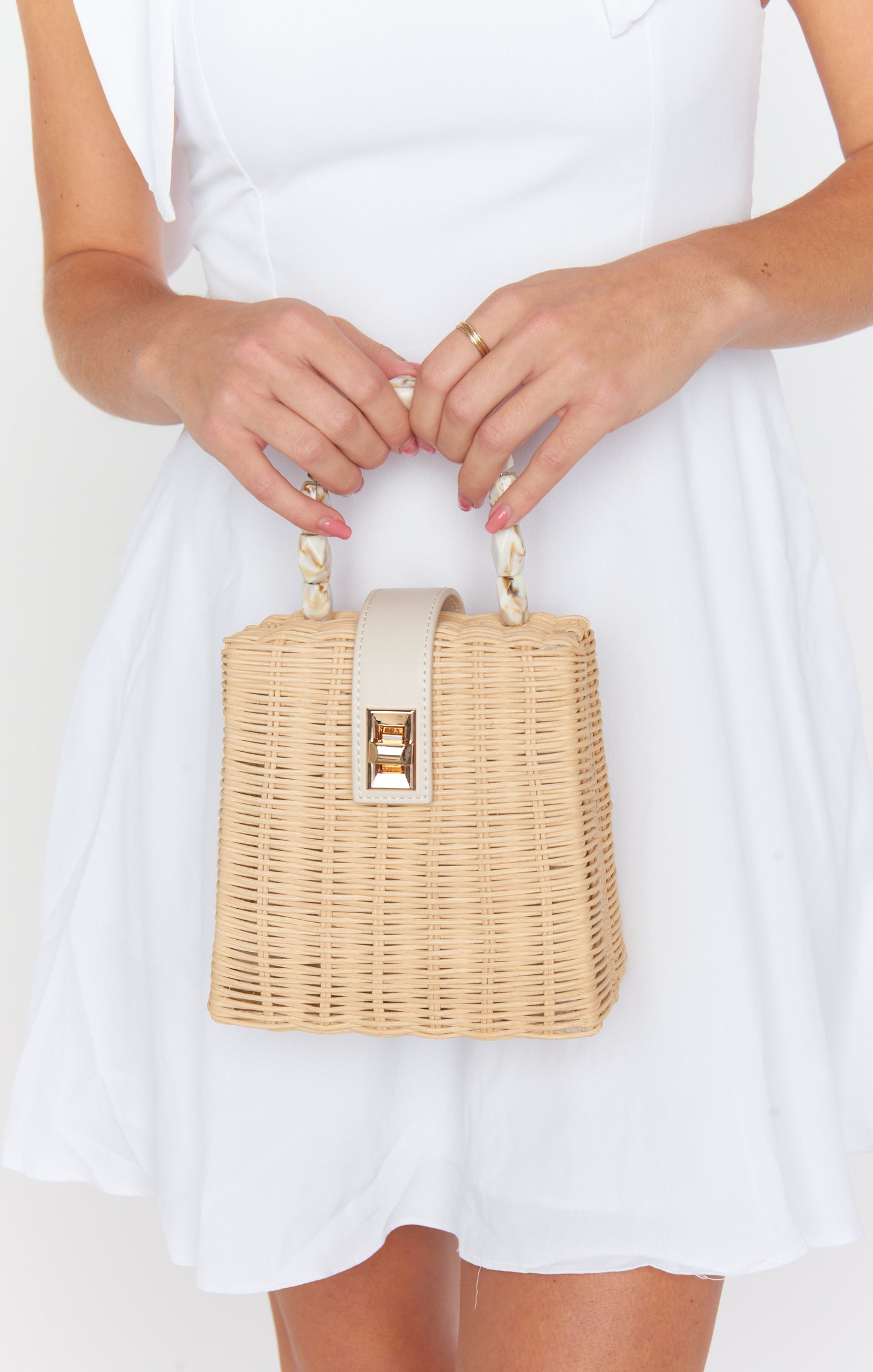 Jordie Natural Straw Beach Bag for Summer & Brunch