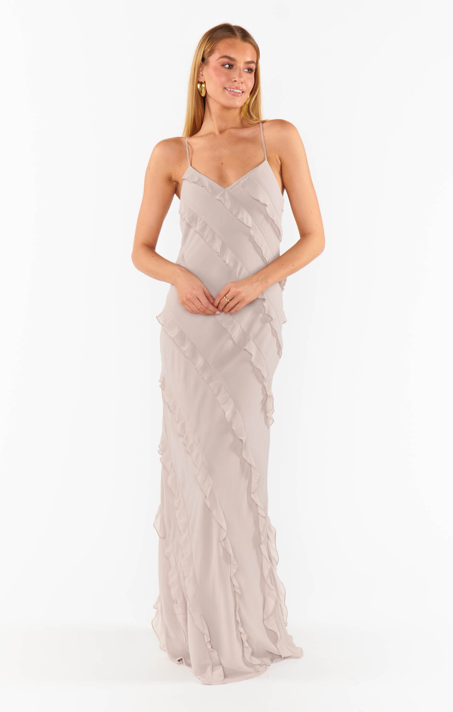 Romance Ruffle Maxi Dress for Bridesmaids & Formal Events