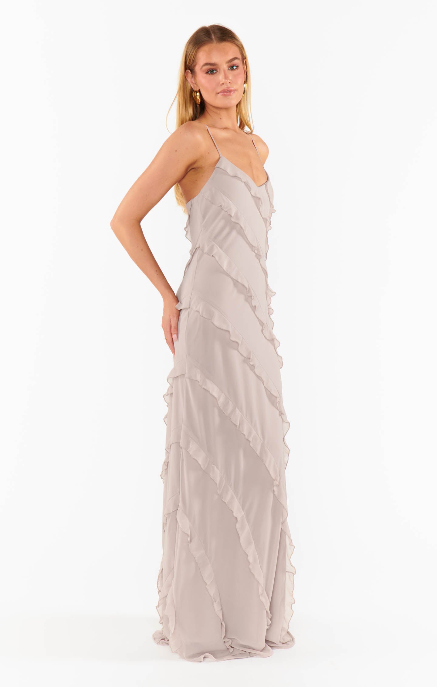Romance Ruffle Maxi Dress for Bridesmaids & Formal Events