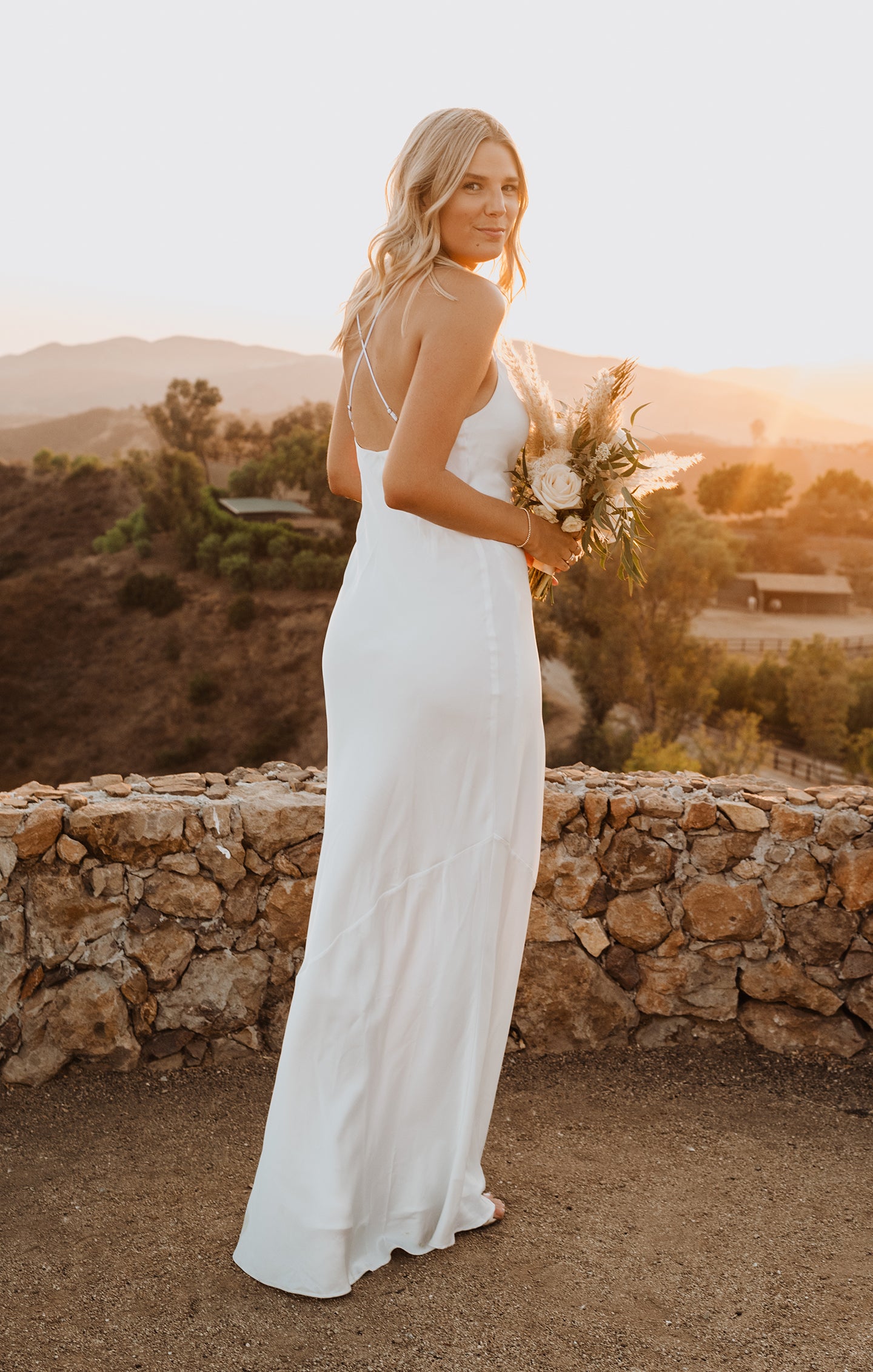 Tuscany Ivory Satin Maxi Slip Dress with Cowl Neck & Built-in Bra