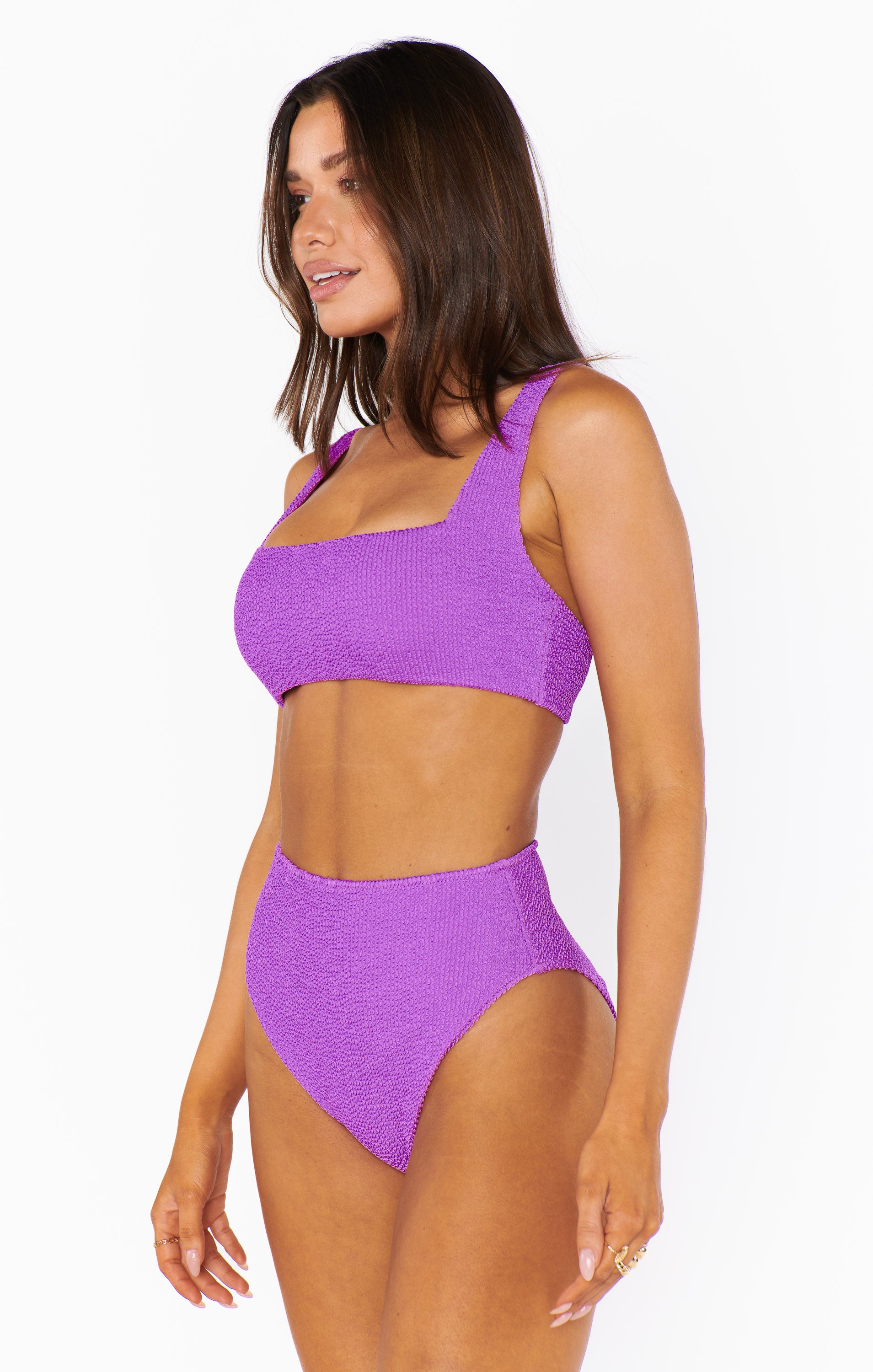 High Waisted Ultra Violet Scrunch Swim Bottom for Women