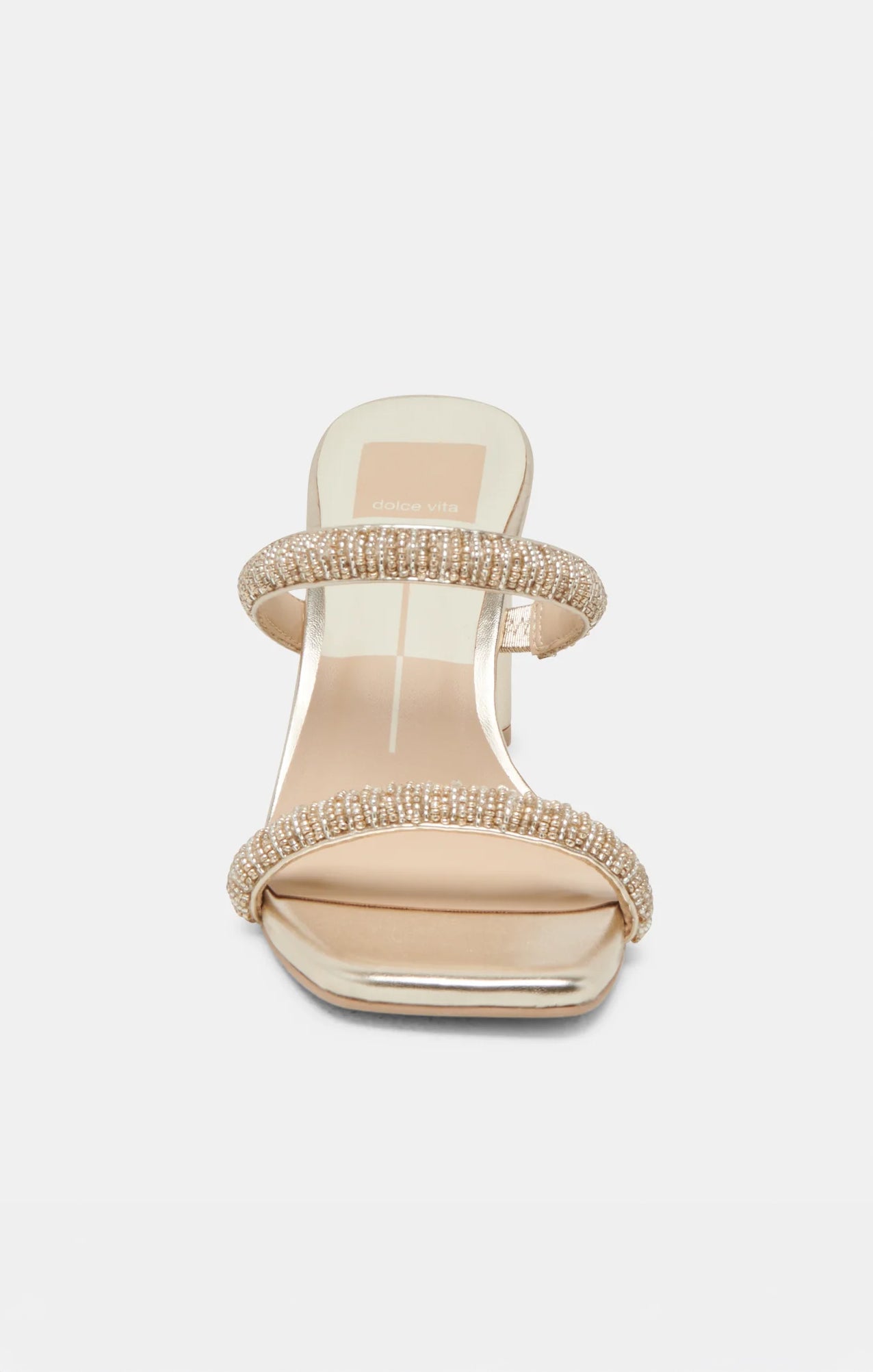 Dolce Vita Gold Beaded Nolah Block Heels for Women