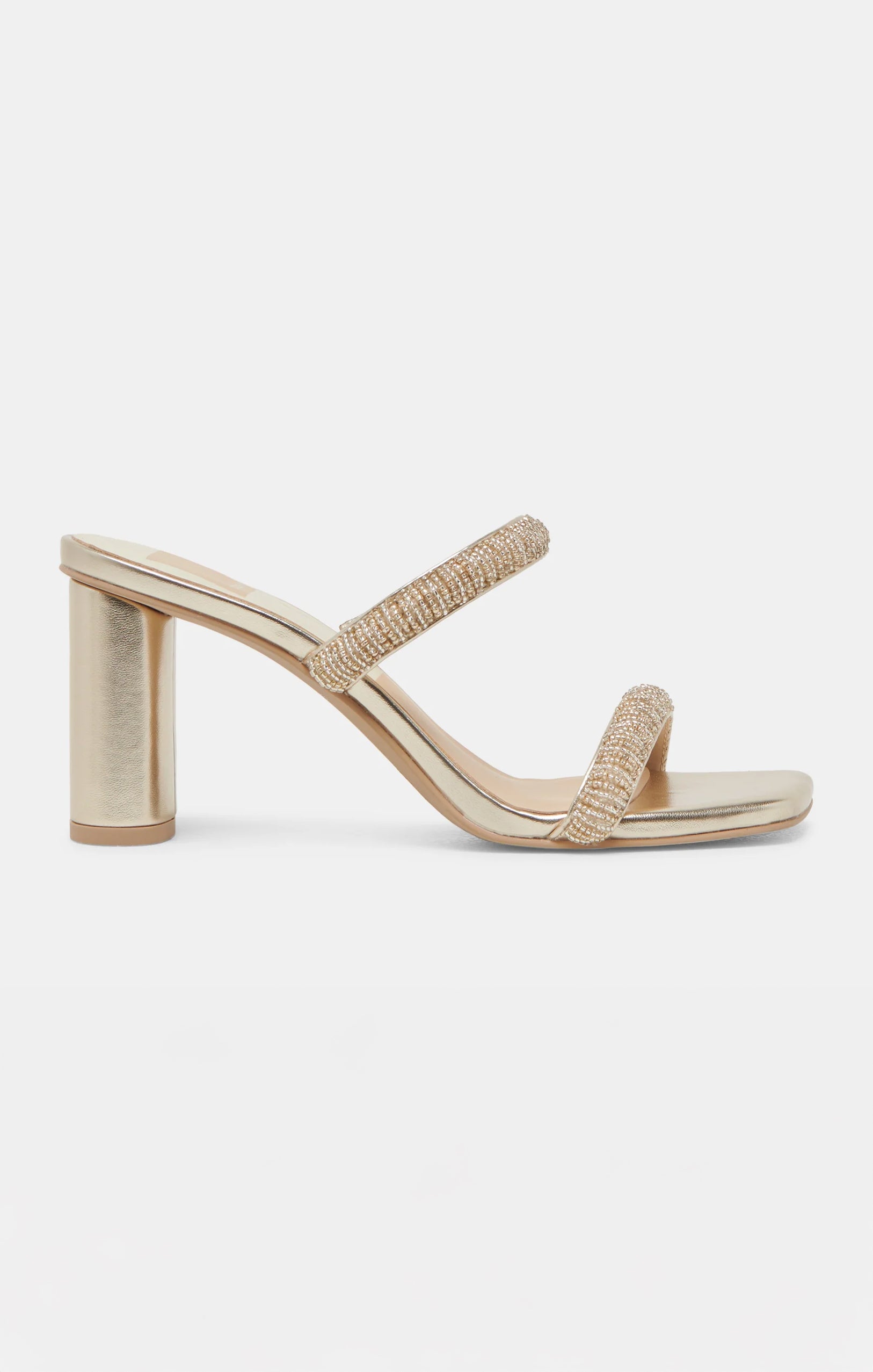 Dolce Vita Gold Beaded Nolah Block Heels for Women
