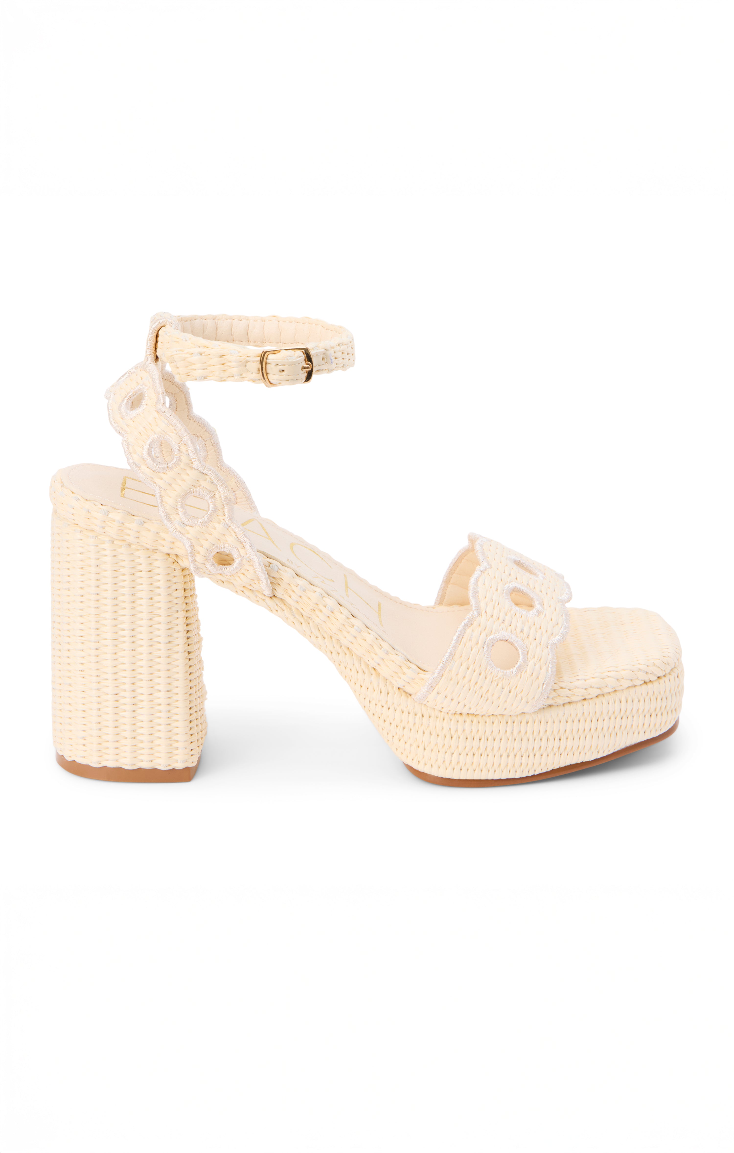 Matisse Moorea Scalloped Ankle Strap Heels in Ivory