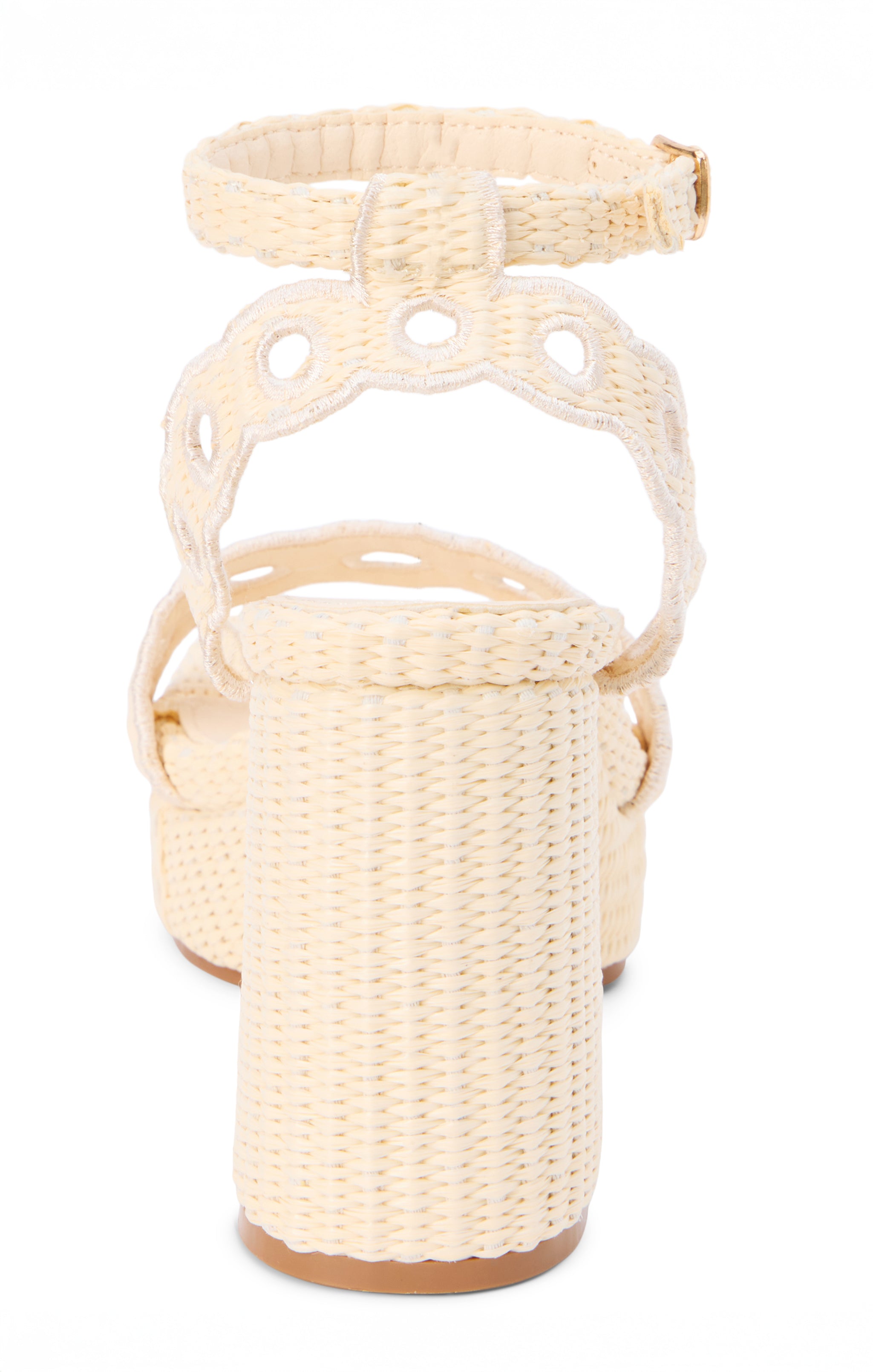 Matisse Moorea Scalloped Ankle Strap Heels in Ivory