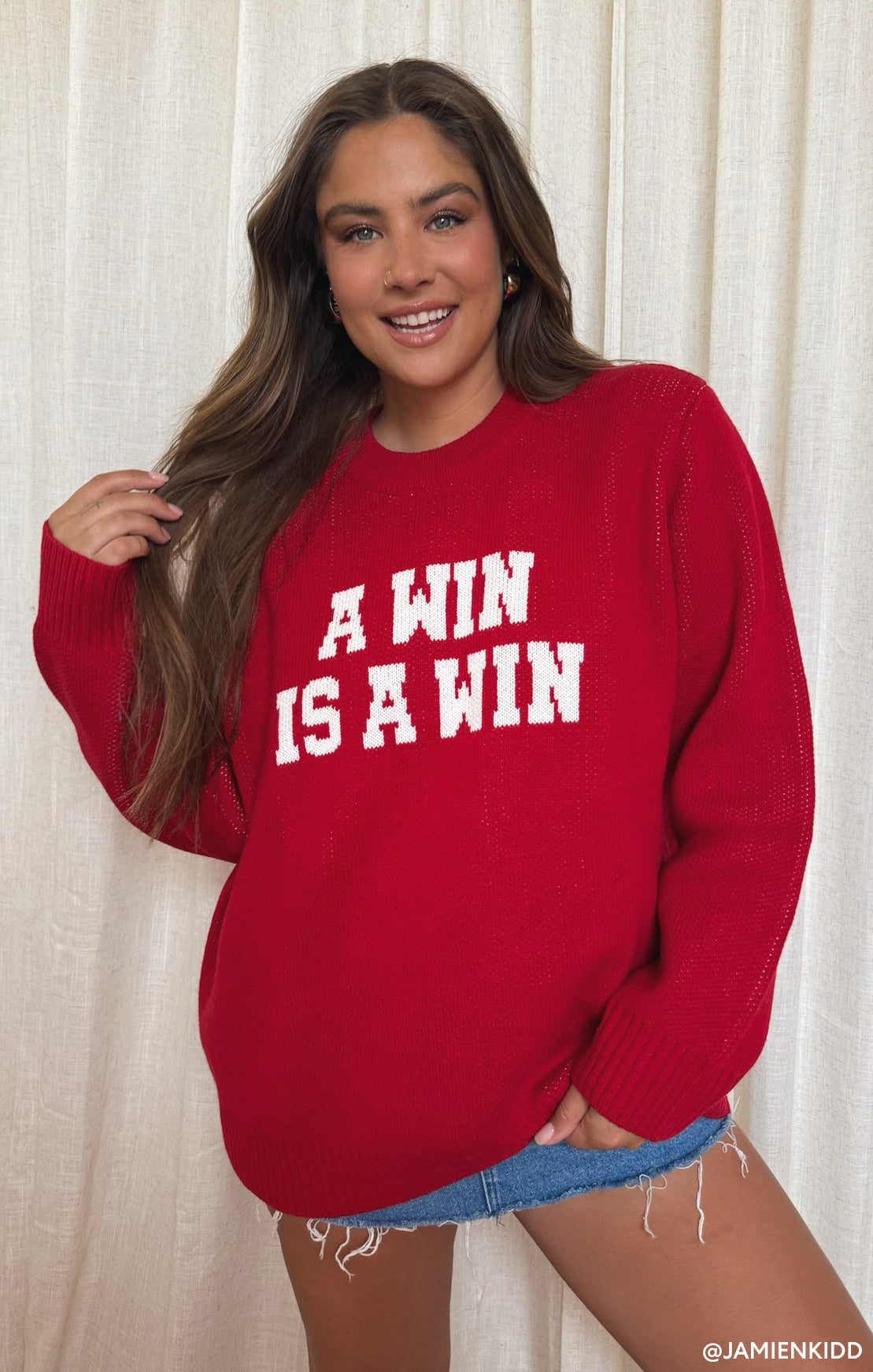 Heather McMahan Varsity Sweater - Graphic Knit Pullover