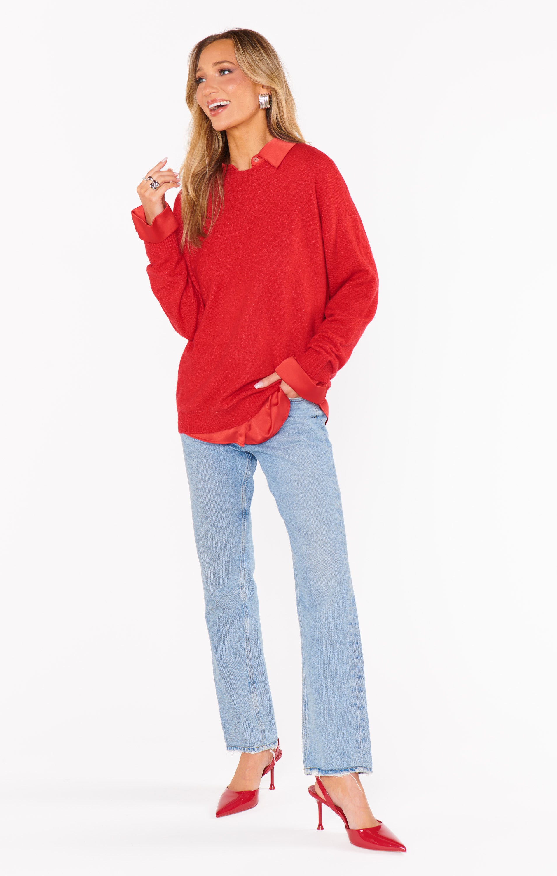 Cozy Red Knit Sweater for Women - Feel Good Everyday Wear