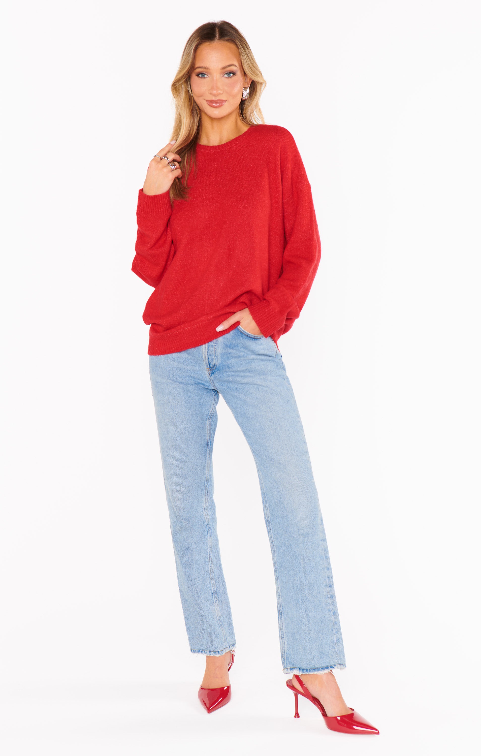 Cozy Red Knit Sweater for Women - Feel Good Everyday Wear