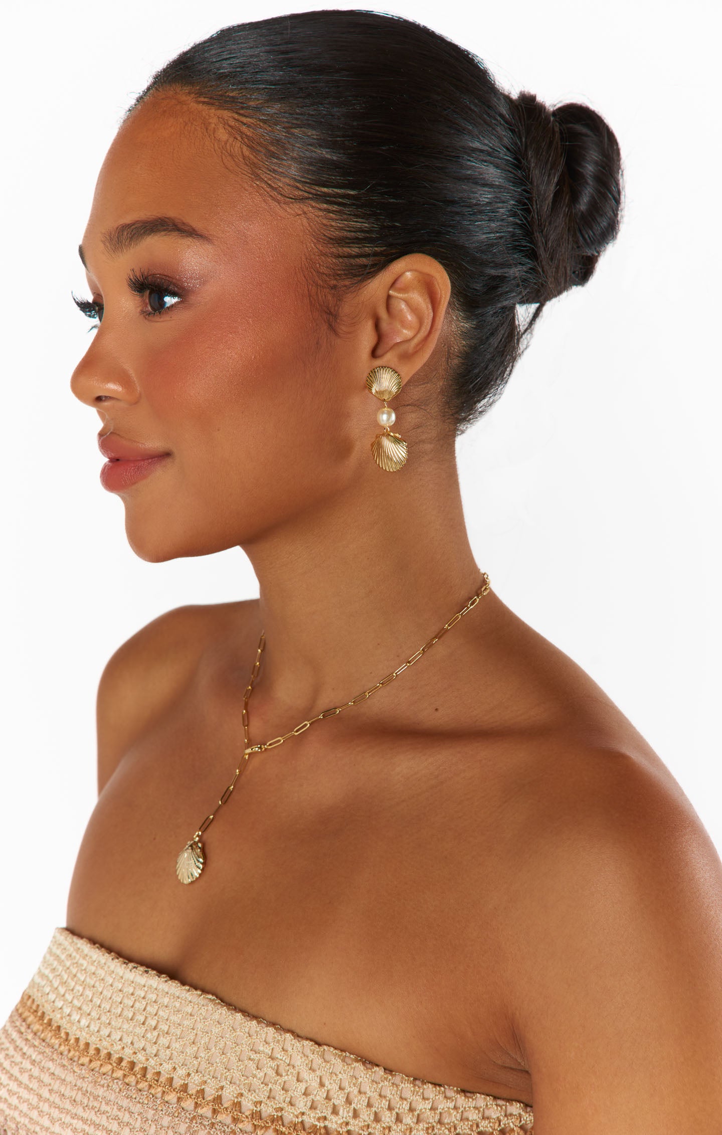 Faithy Jewels Gold Shell Earrings for Women