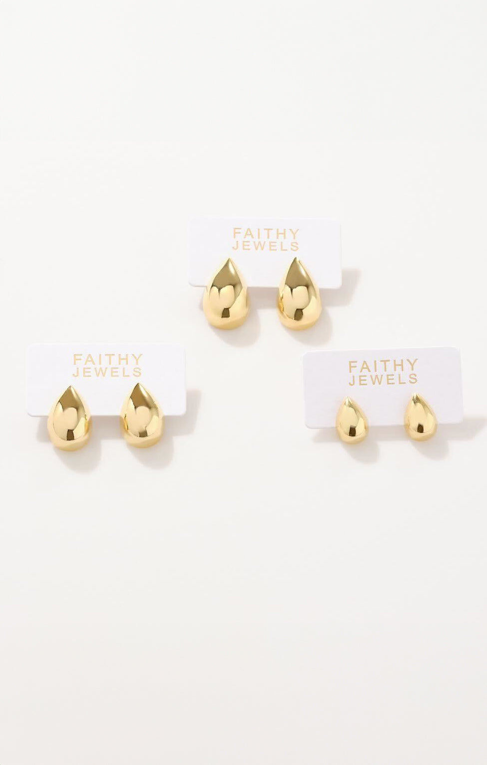 Faithy Jewels Gold Mini Teardrop Stud Earrings