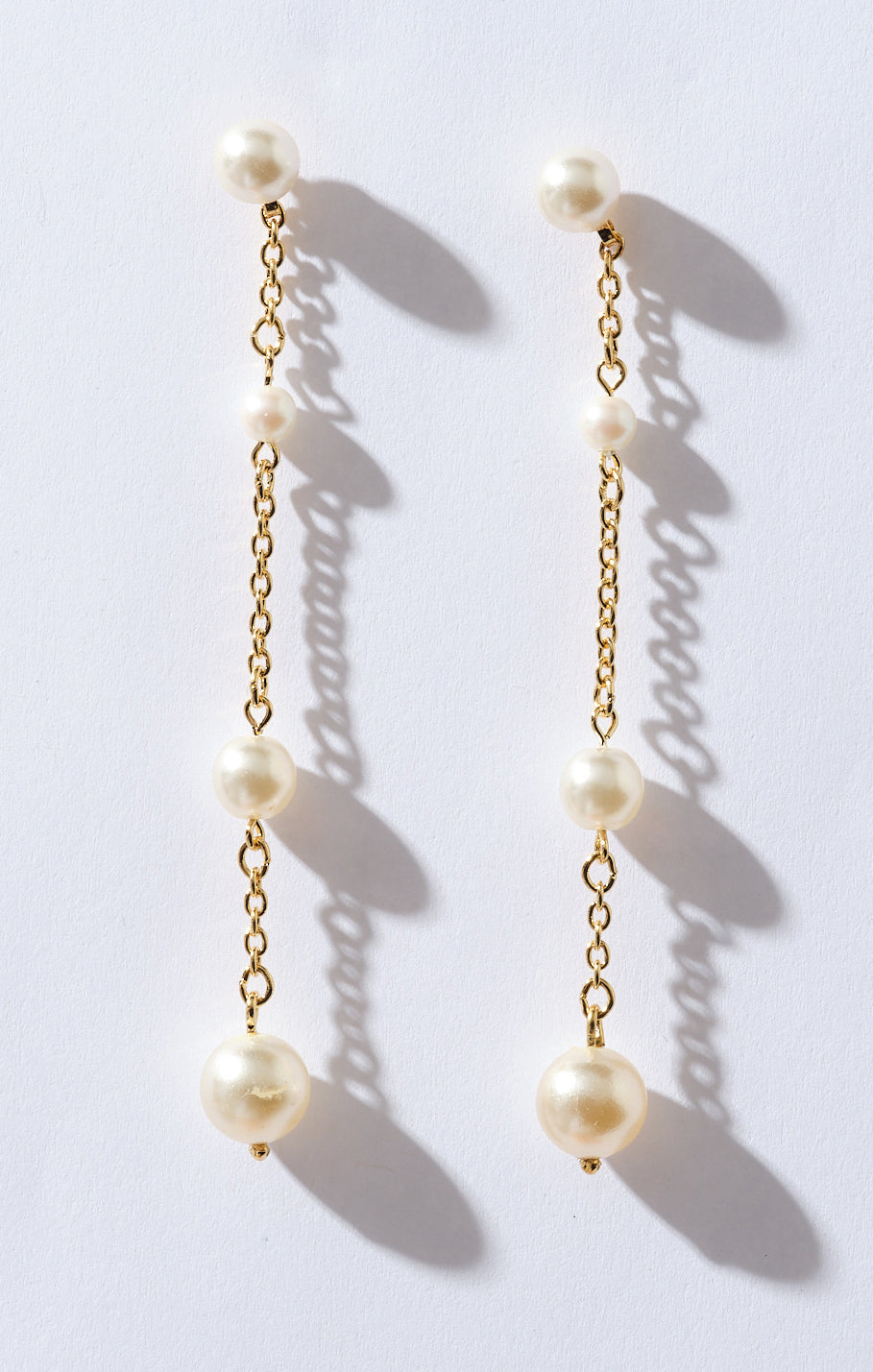 Faithy Jewels Gold Pearl Drop Earrings – Lightweight & Dainty