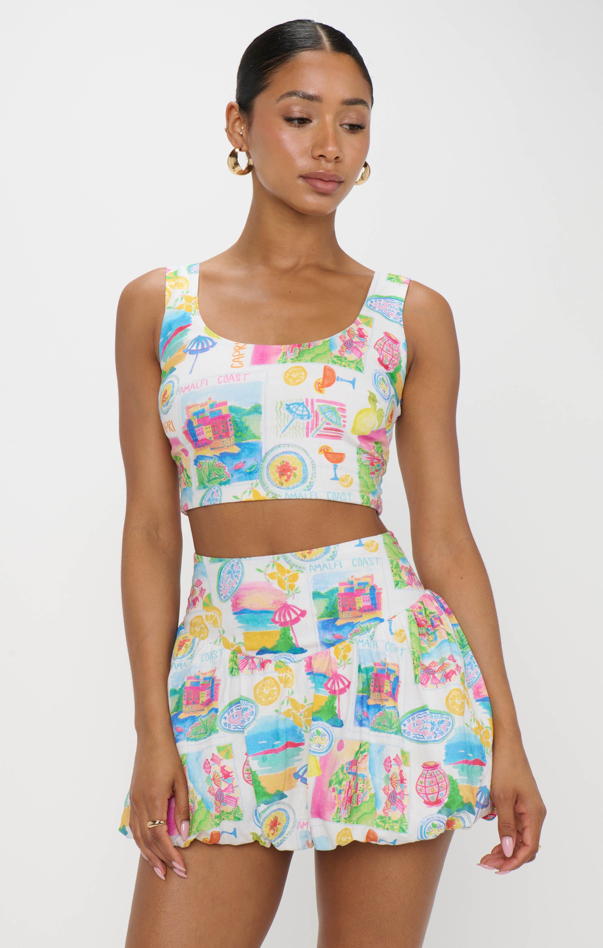 Vivianna Linen Top with Adjustable Straps ~ Scoop Neck Summer Blouse