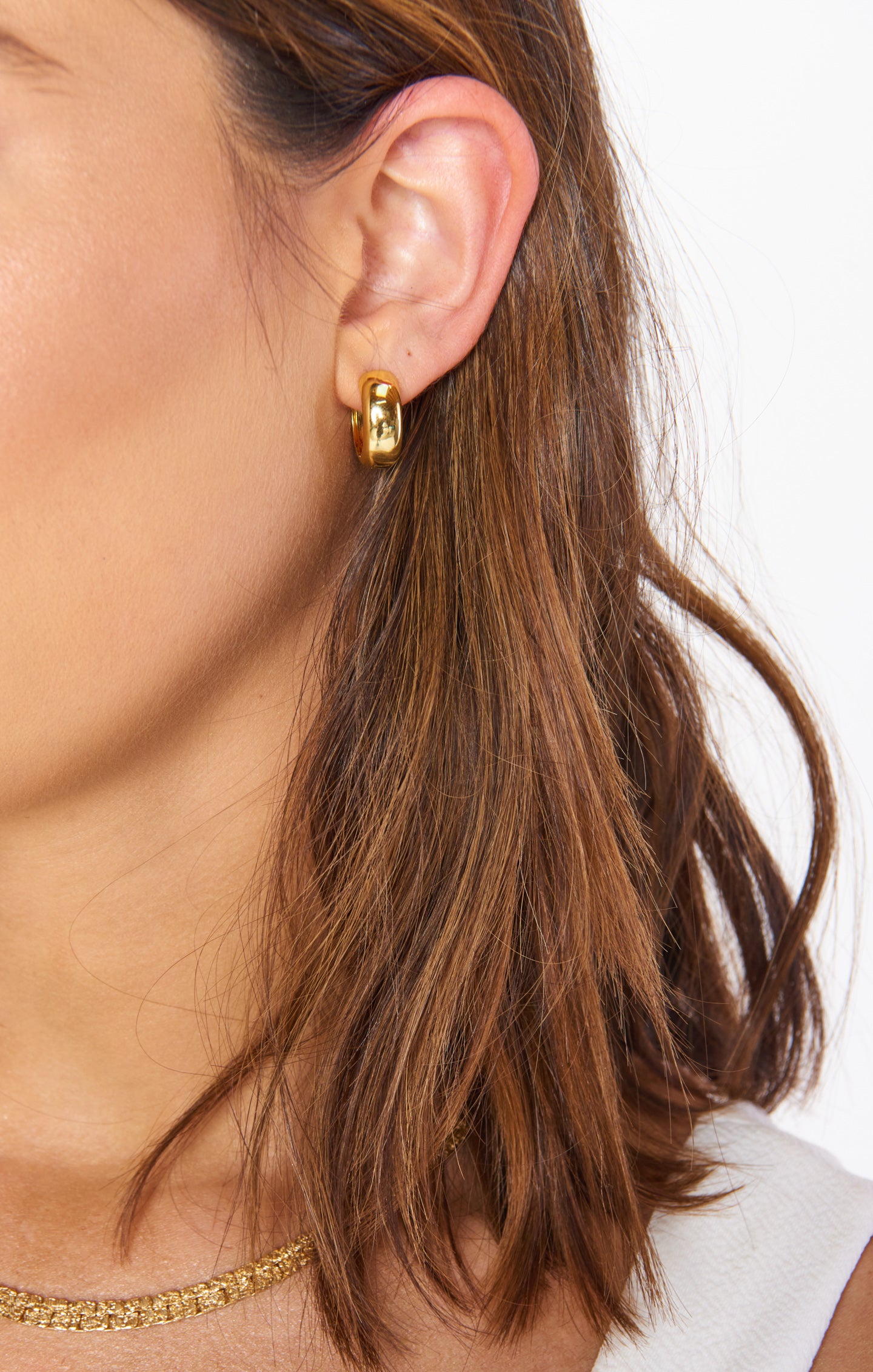 Luv AJ Gold Monaco Huggie Hoop Earrings