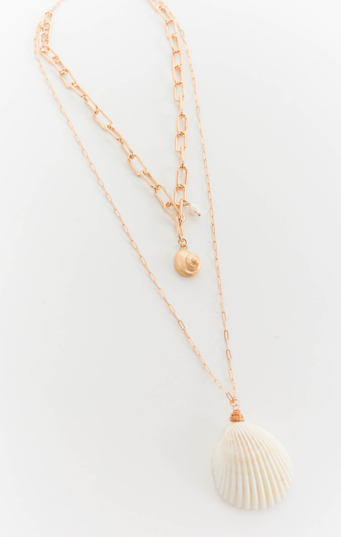 Gold Shell Chain Necklace – Beachy Summer Jewelry