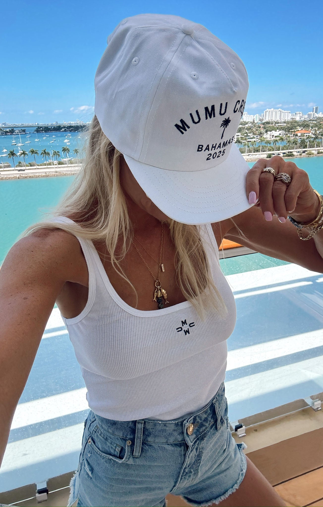 Mumu Logo Embroidered Tank Top - Slim Straps & Contrast Stitching