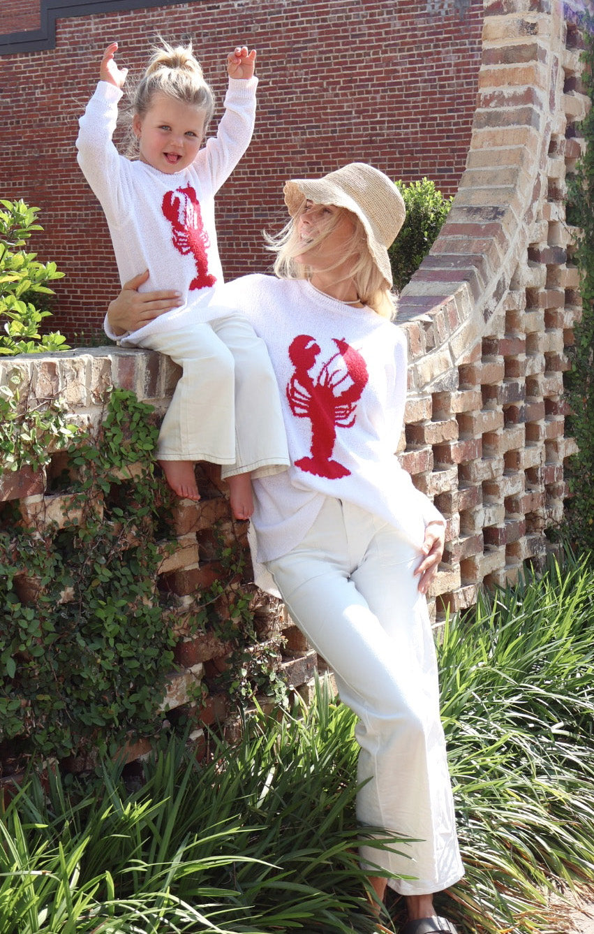 Baby Lobster Knit Sweater - Little Woodsy Cozy Summer Cardigan