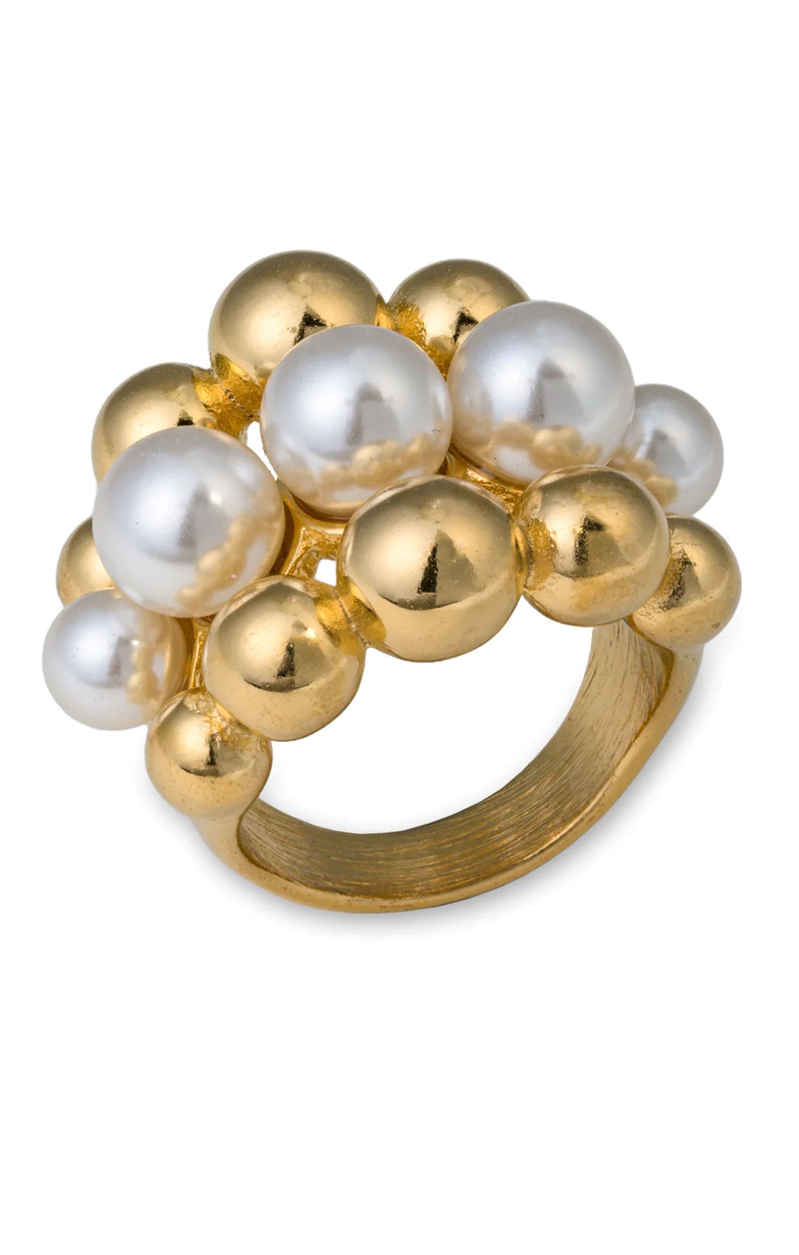 Bracha Gold Pearl Ring - Classic Santa Perla Jewelry