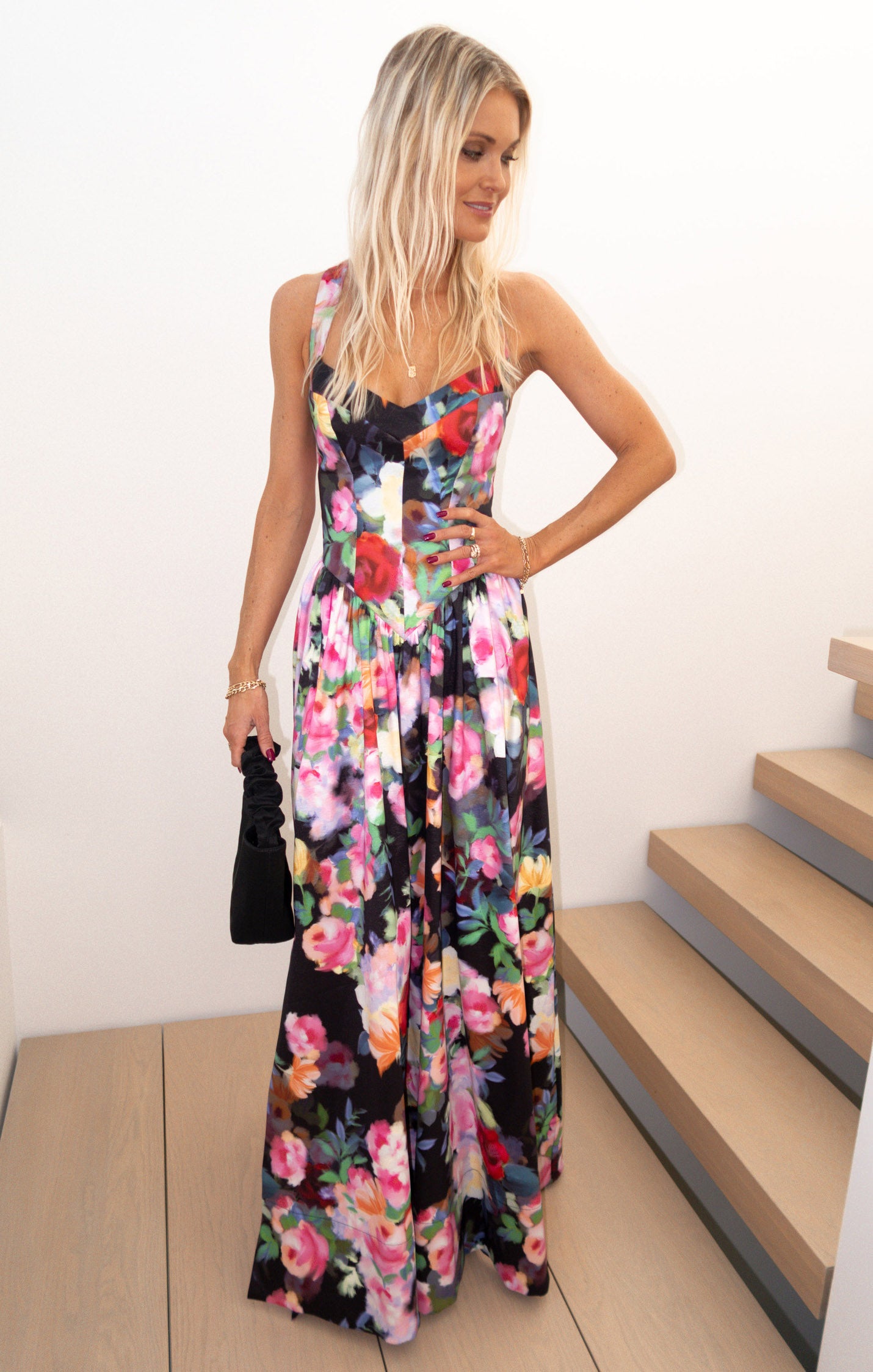 Abigail Sweetheart Corset Maxi Dress with Leg Slit