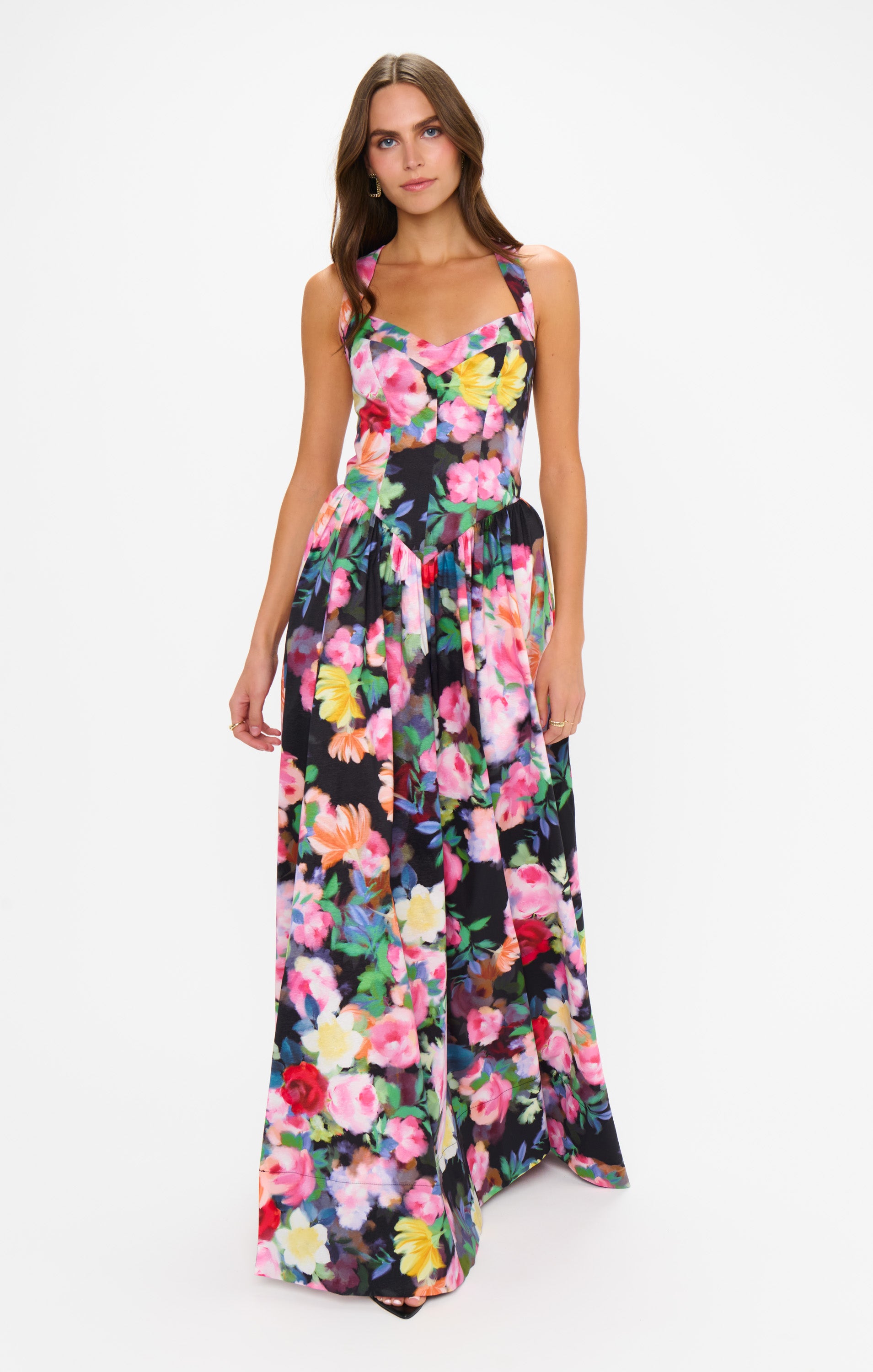 Abigail Sweetheart Corset Maxi Dress with Leg Slit