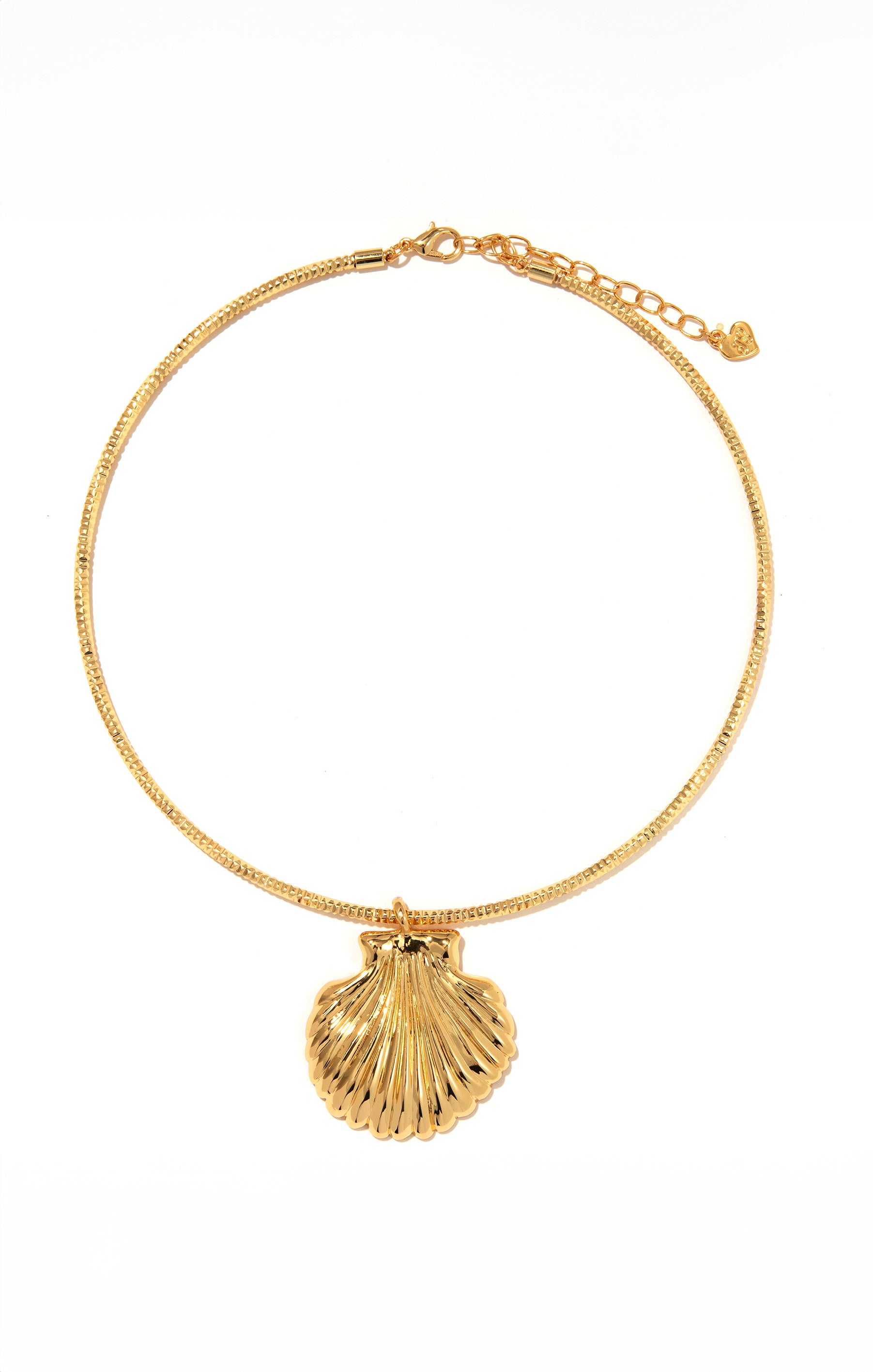 Frasier Sterling Gold Shell Charm Choker Necklace