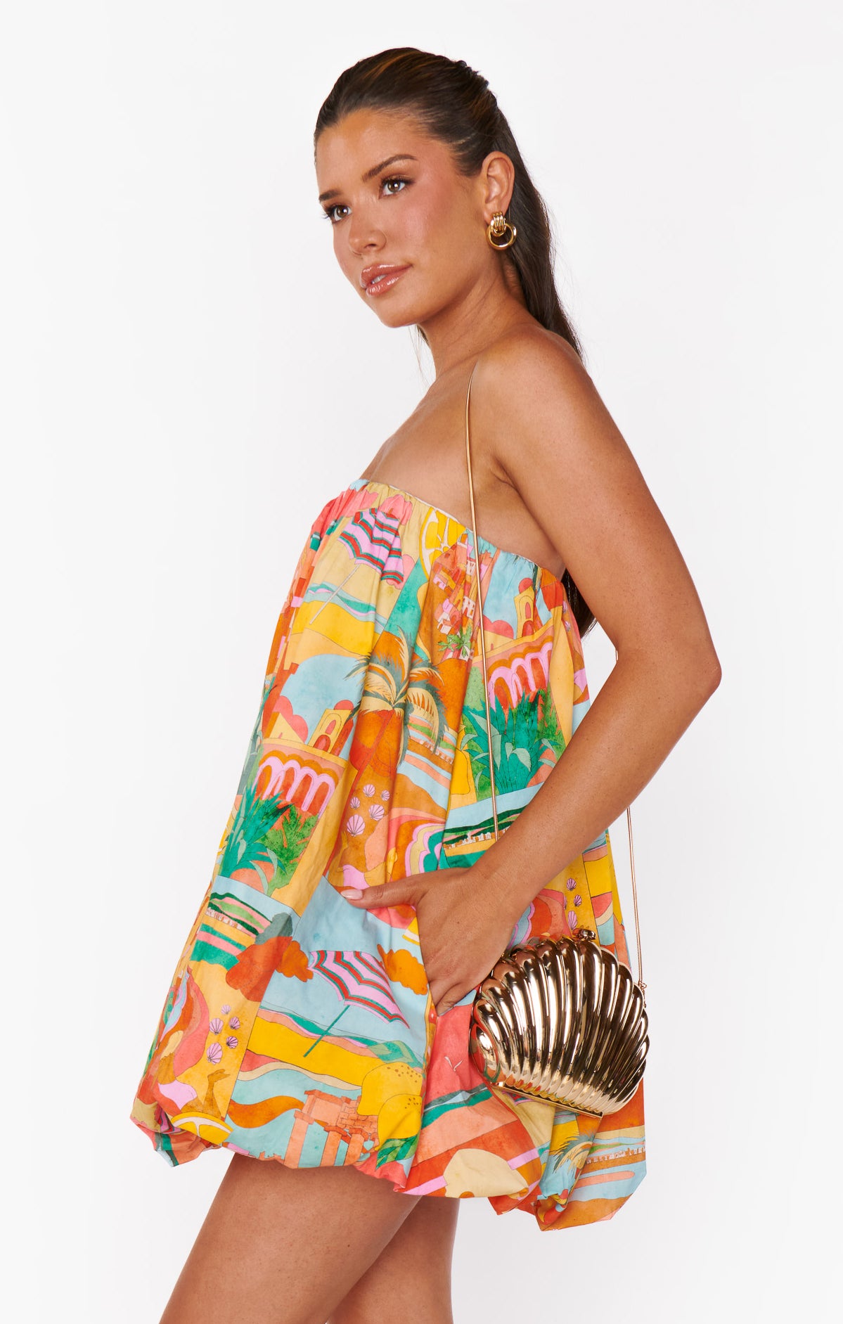 Beverly Bubble Mini Dress - Strapless A-Line with Bubble Hem