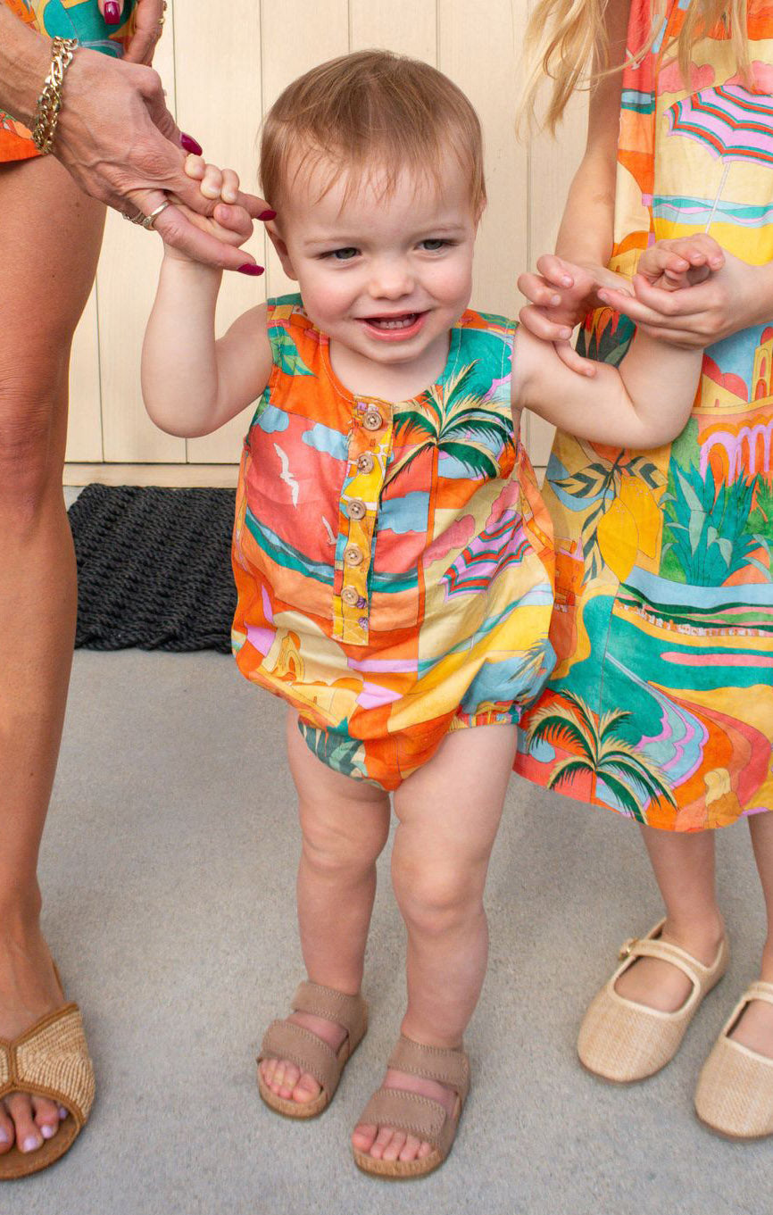 Rowan Baby Onesie with Italian Print & Snap Buttons
