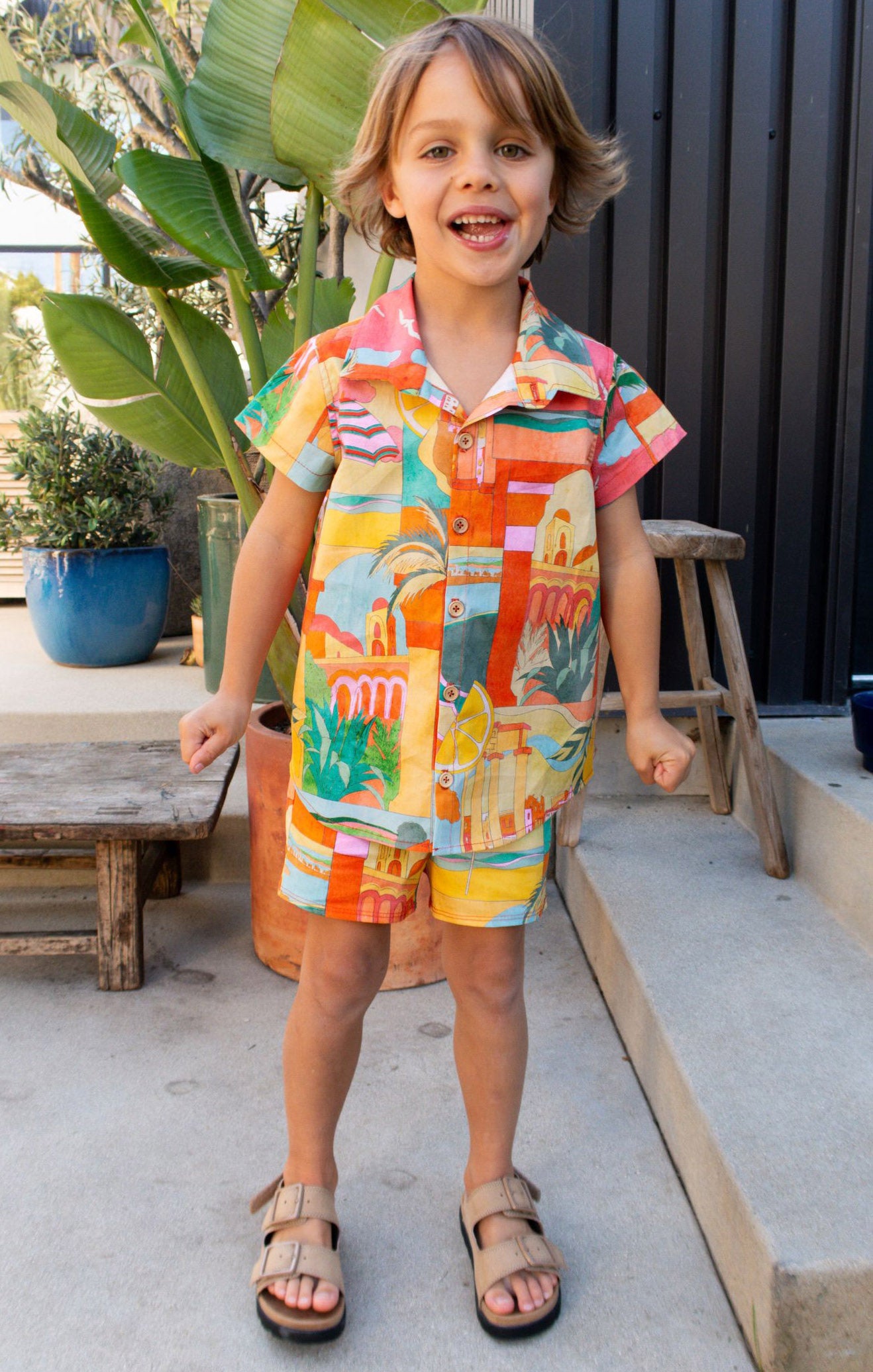 Baby Shorts with Elastic Waist - Postcards From Italia Collection
