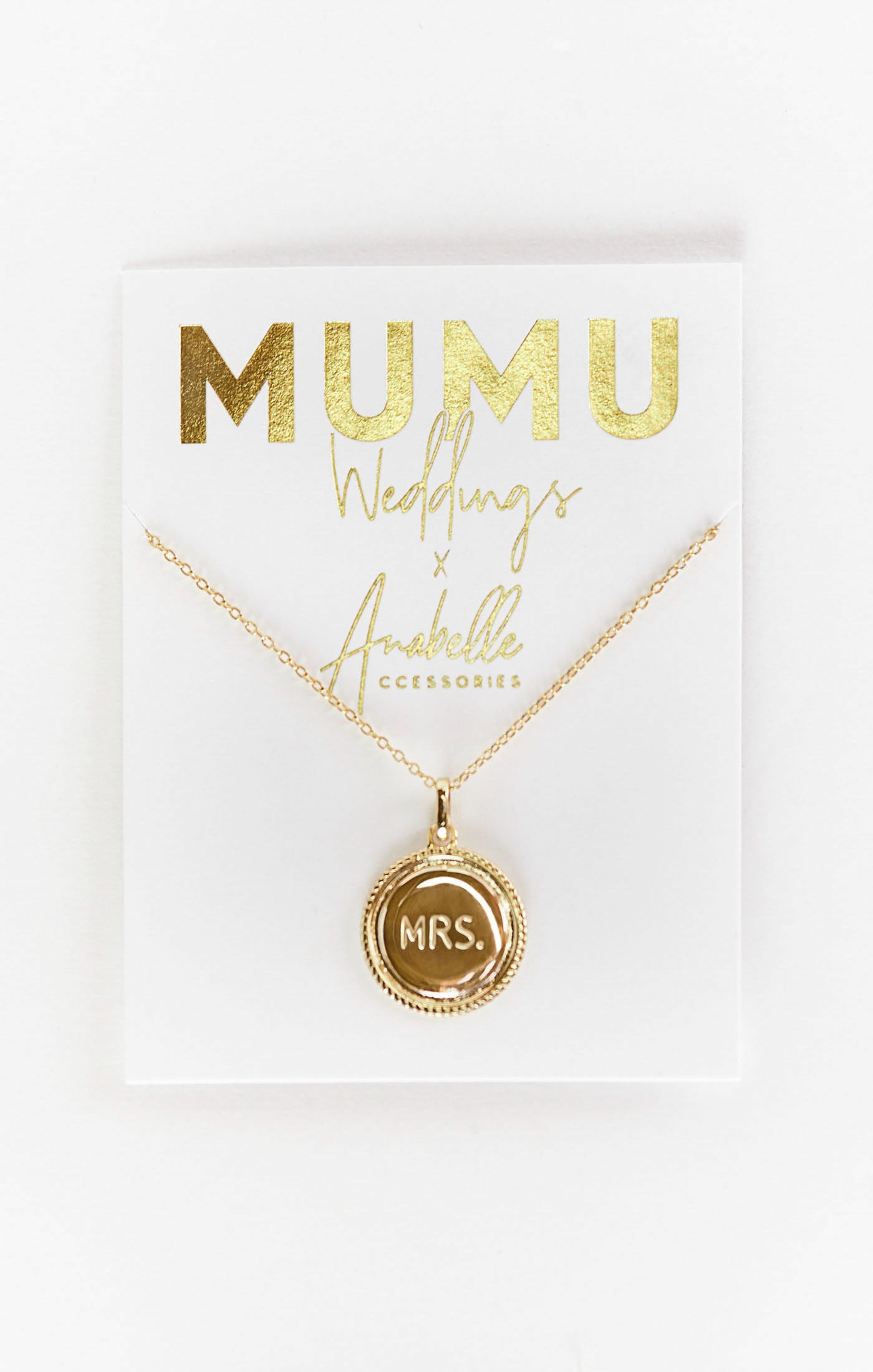 14K Gold Plated Mrs. Necklace - Handmade in California