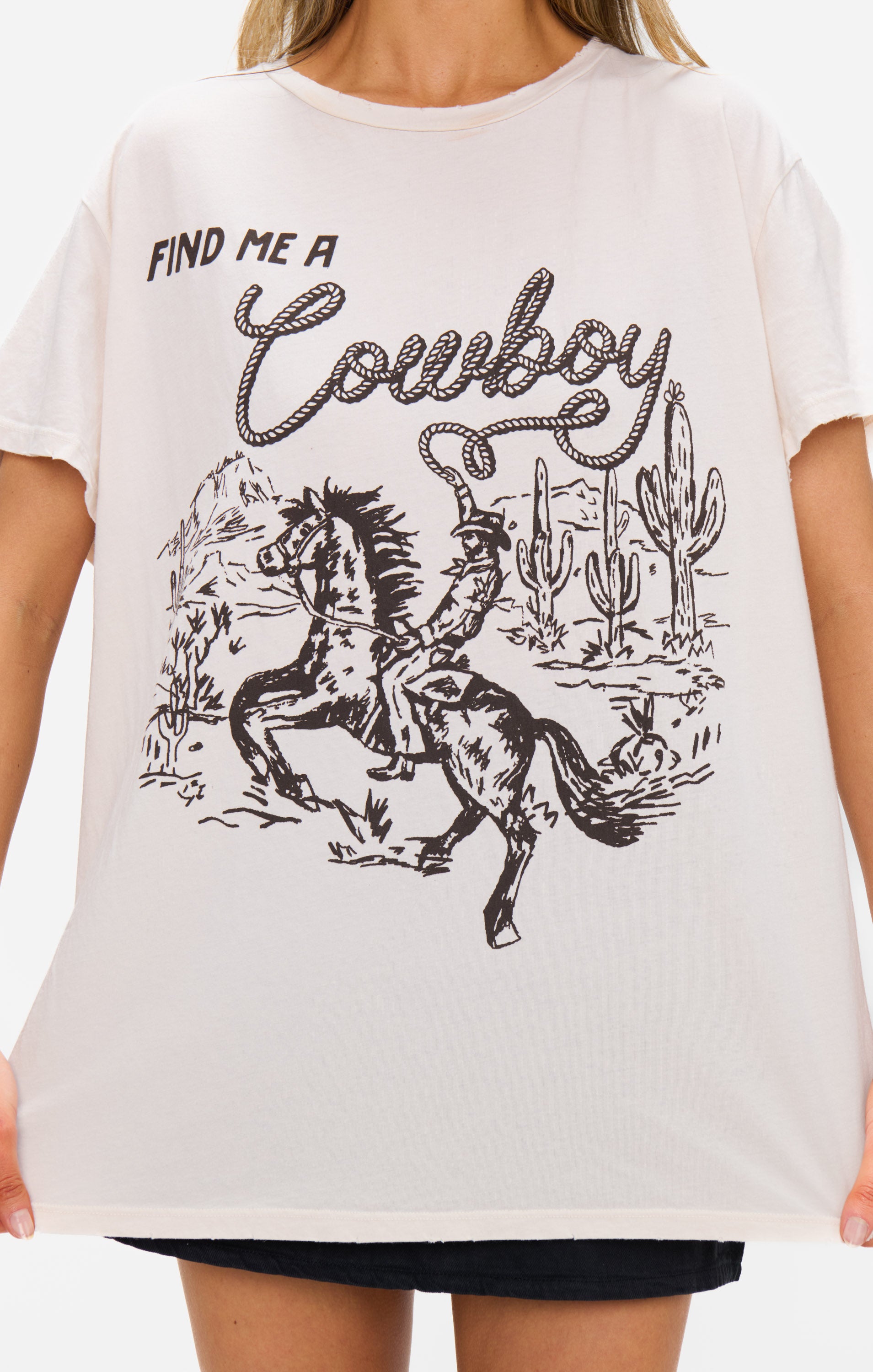 Tom Tee Graphic T-Shirt - Find Me A Cowboy Design