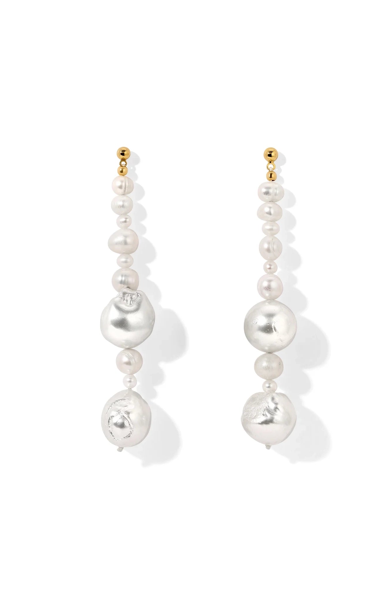 Vanessa Mooney Gold-Plated Freshwater Pearl Stud Earrings
