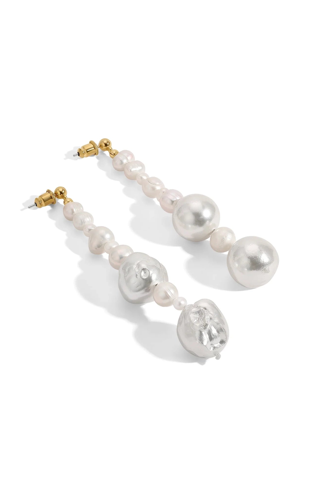 Vanessa Mooney Gold-Plated Freshwater Pearl Stud Earrings