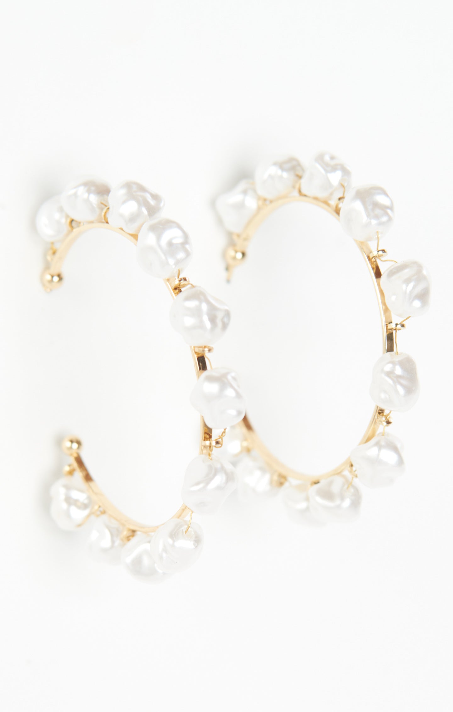 Sunrise Pearl Gold Hoop Earrings for Women