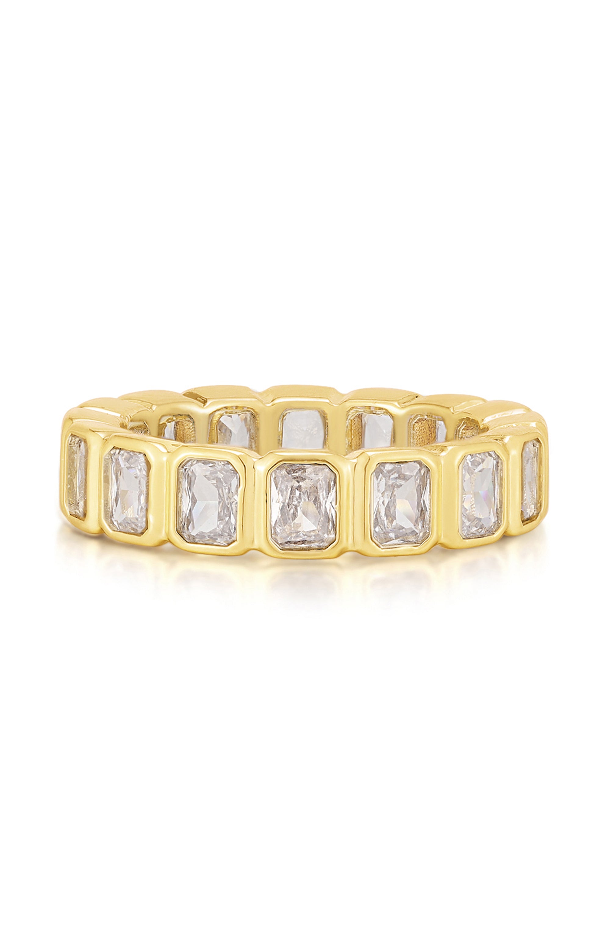 Luv AJ 14K Gold Plated Emerald Ballier Stacking Ring