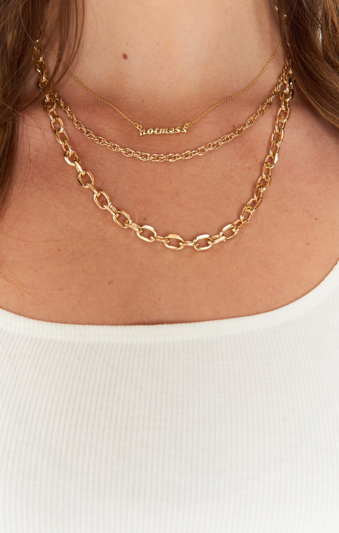 Jonesy Wood Gold Hot Mess Script Necklace - Chic & Comfortable