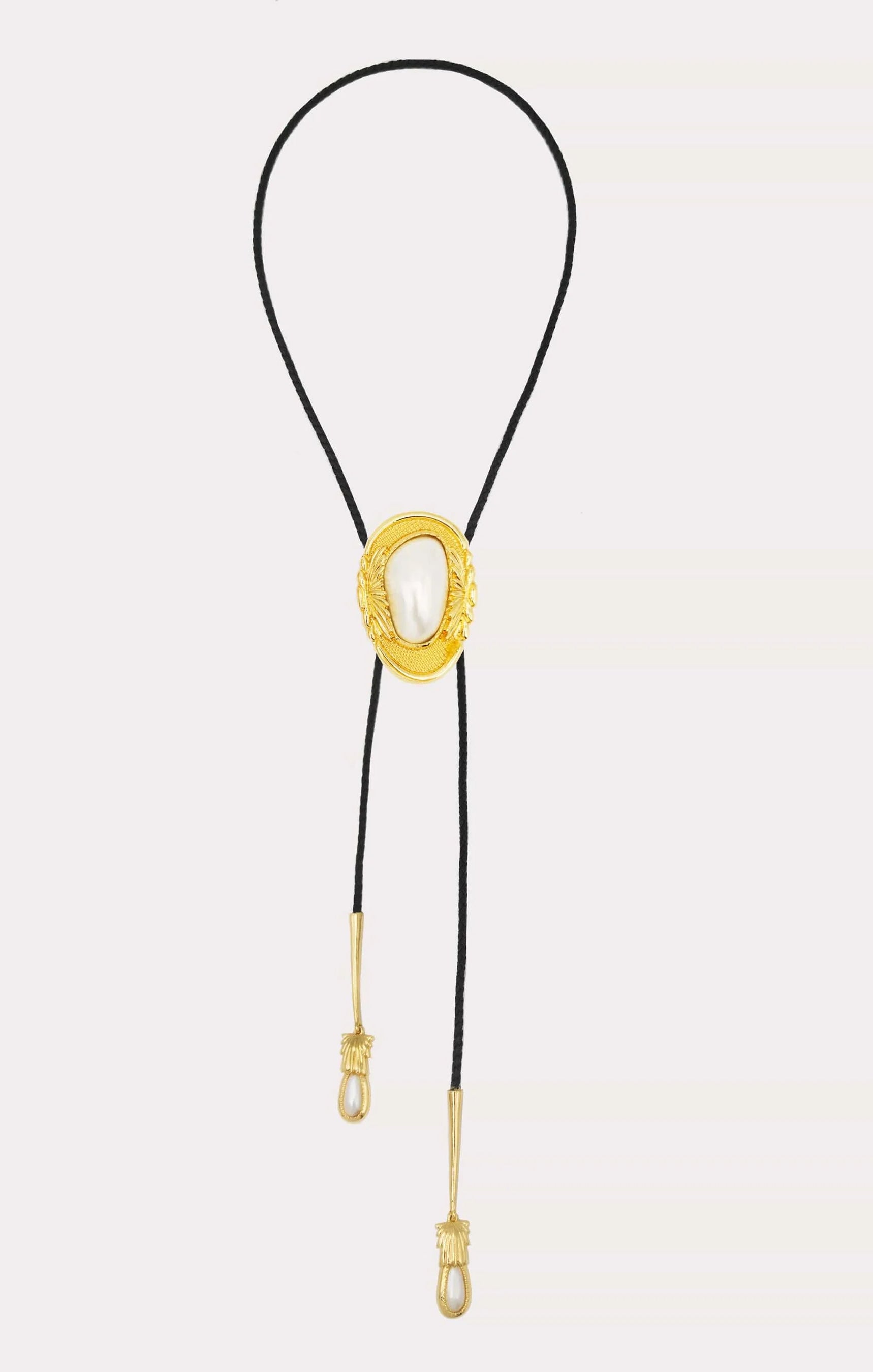 Western Bolo Tie Necklace with Metal Pendant - Petit Moments Dolly
