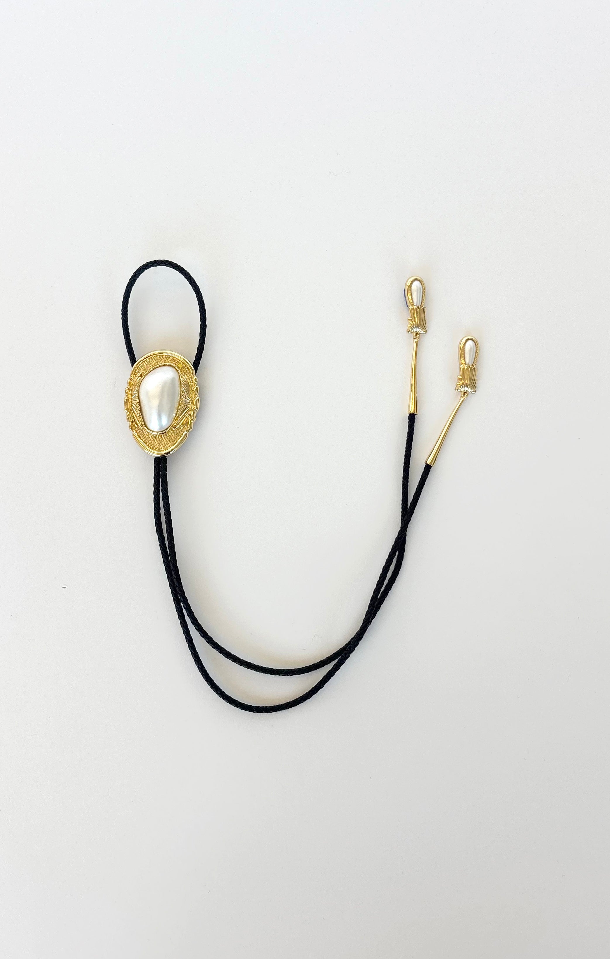 Western Bolo Tie Necklace with Metal Pendant - Petit Moments Dolly