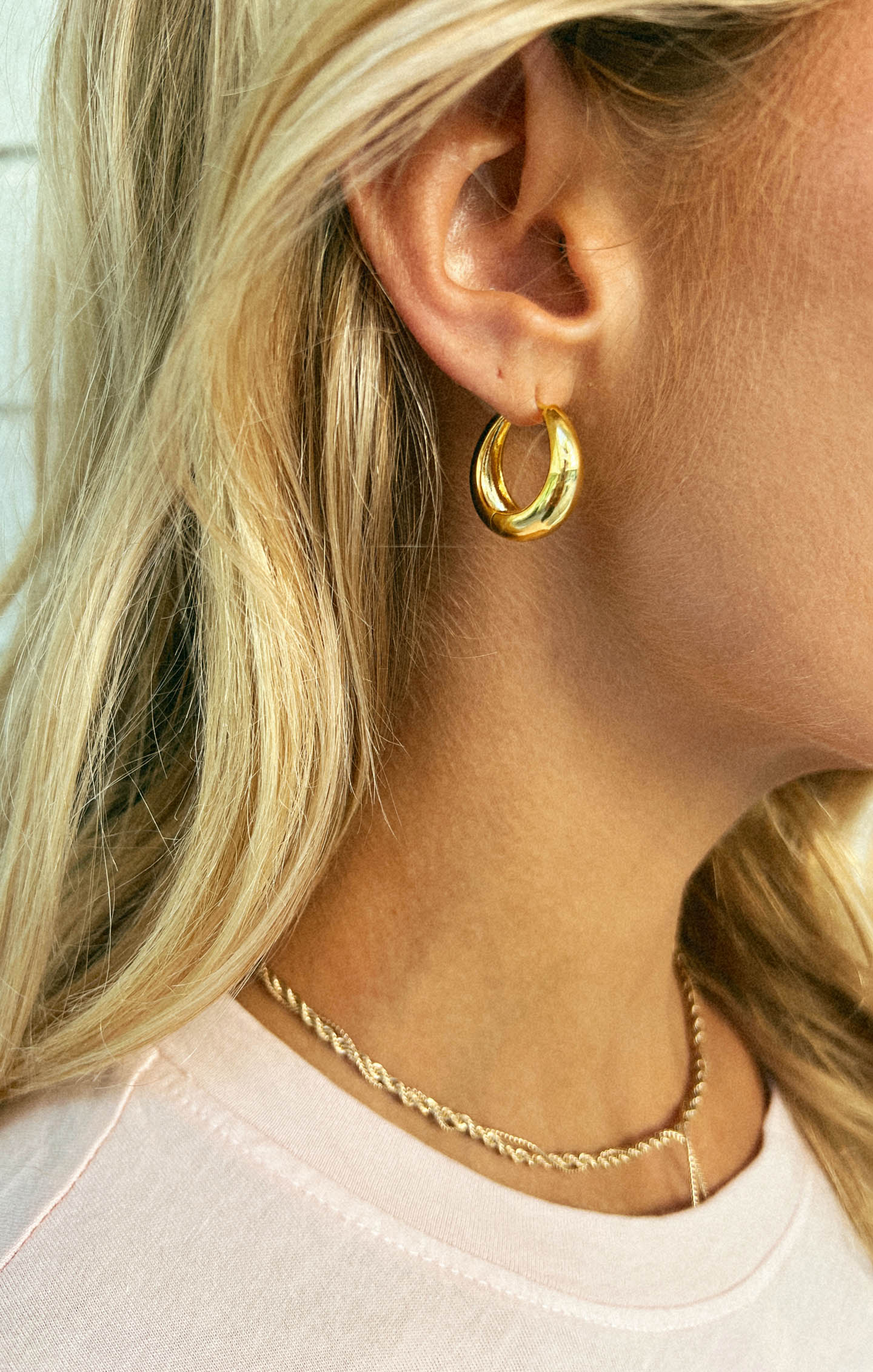 LUV AJ 14K Gold Plated Marbella Hoop Earrings for Everyday Wear