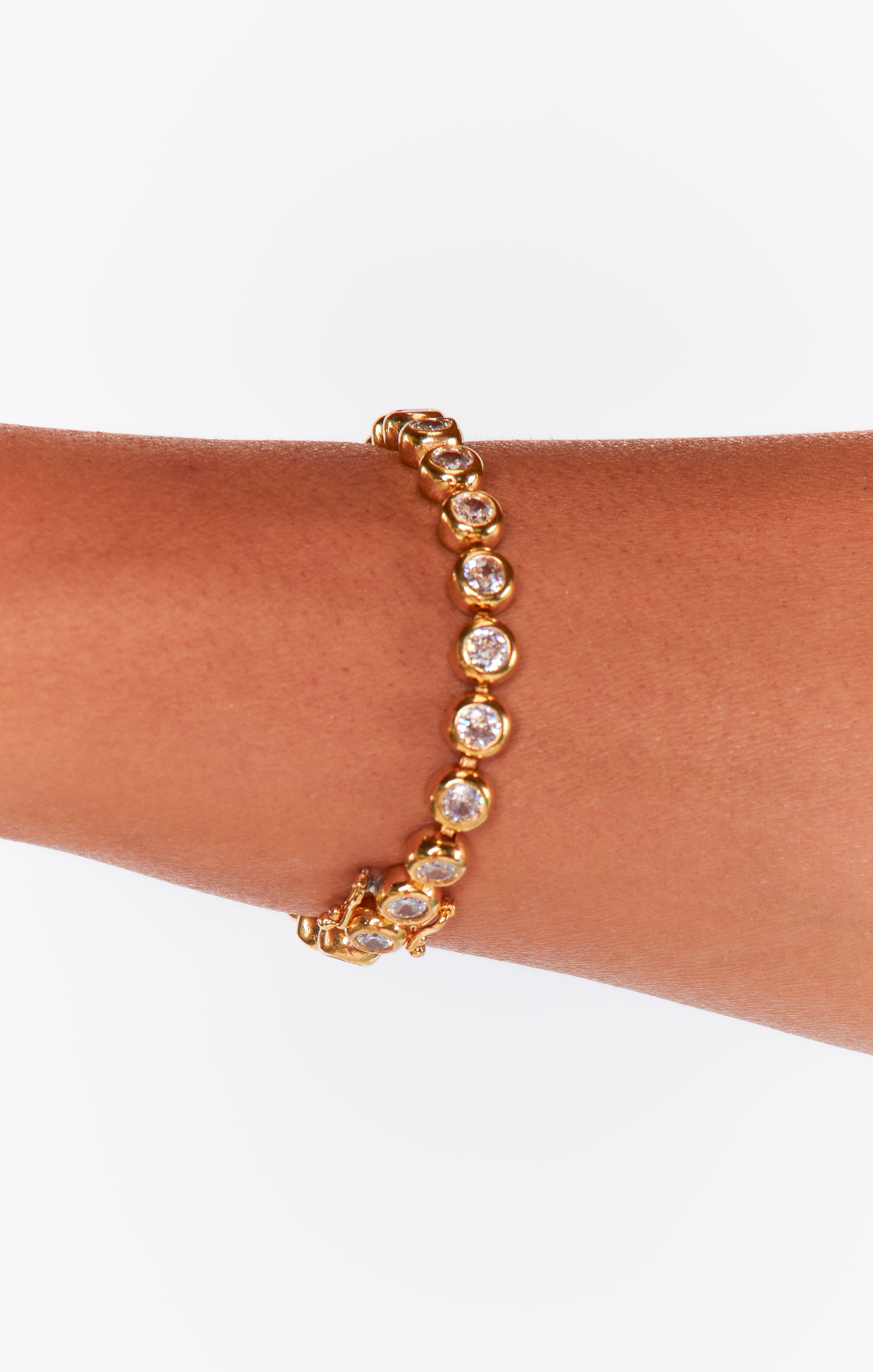 Bracha Brentwood Gold Tennis Bracelet with Sparkling Bubble Design