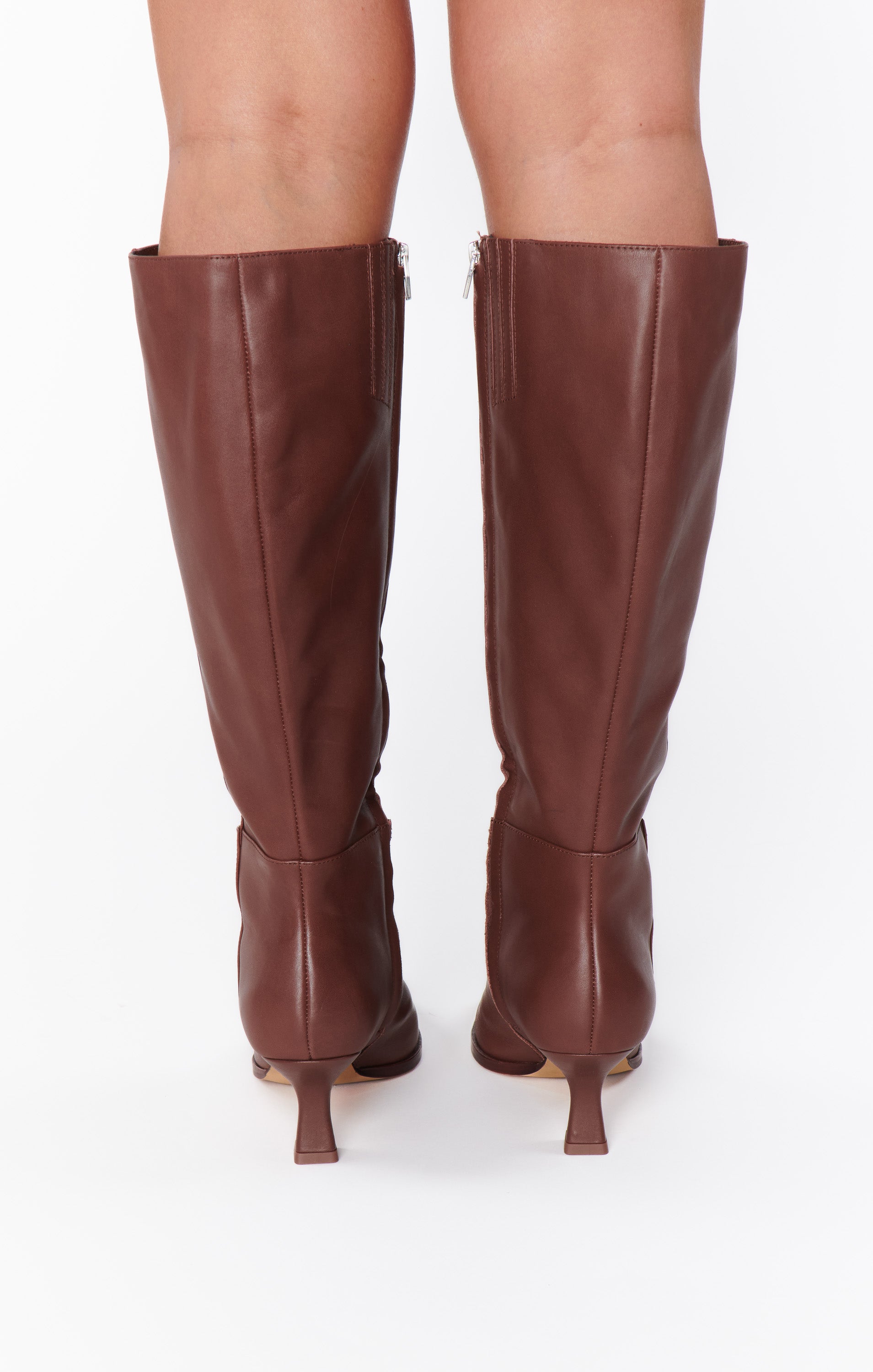 Dolce Vita Auggie Knee High Leather Boots in Chocolate
