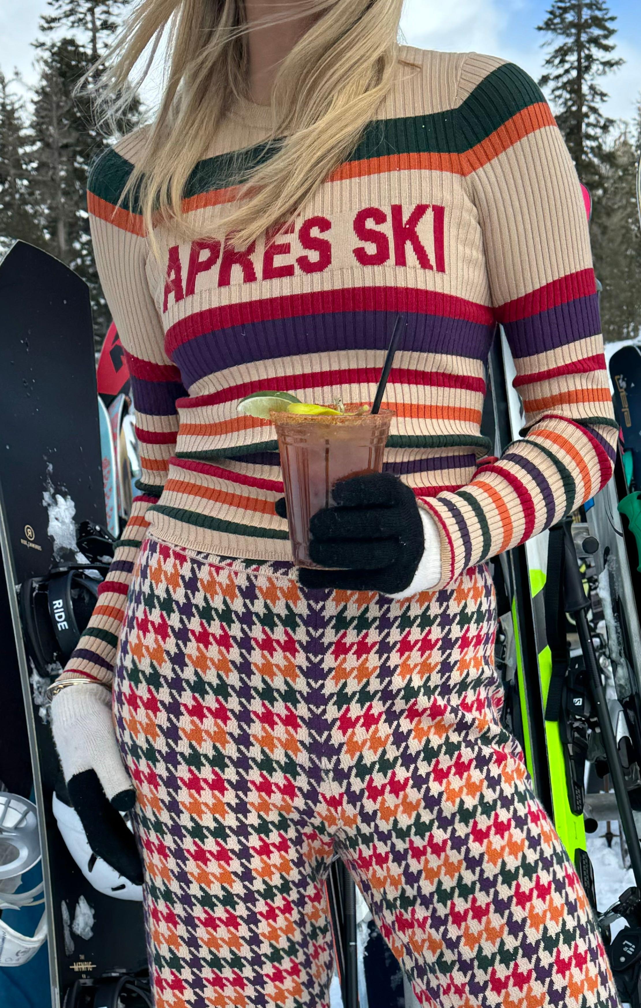 Retro Ski Striped Sweater for Après-Ski & Slopes