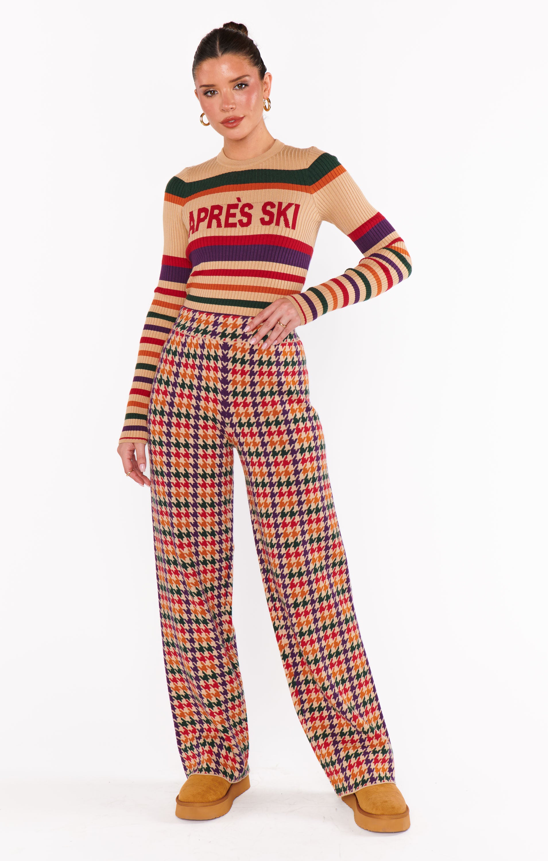 Retro Ski Striped Sweater for Après-Ski & Slopes