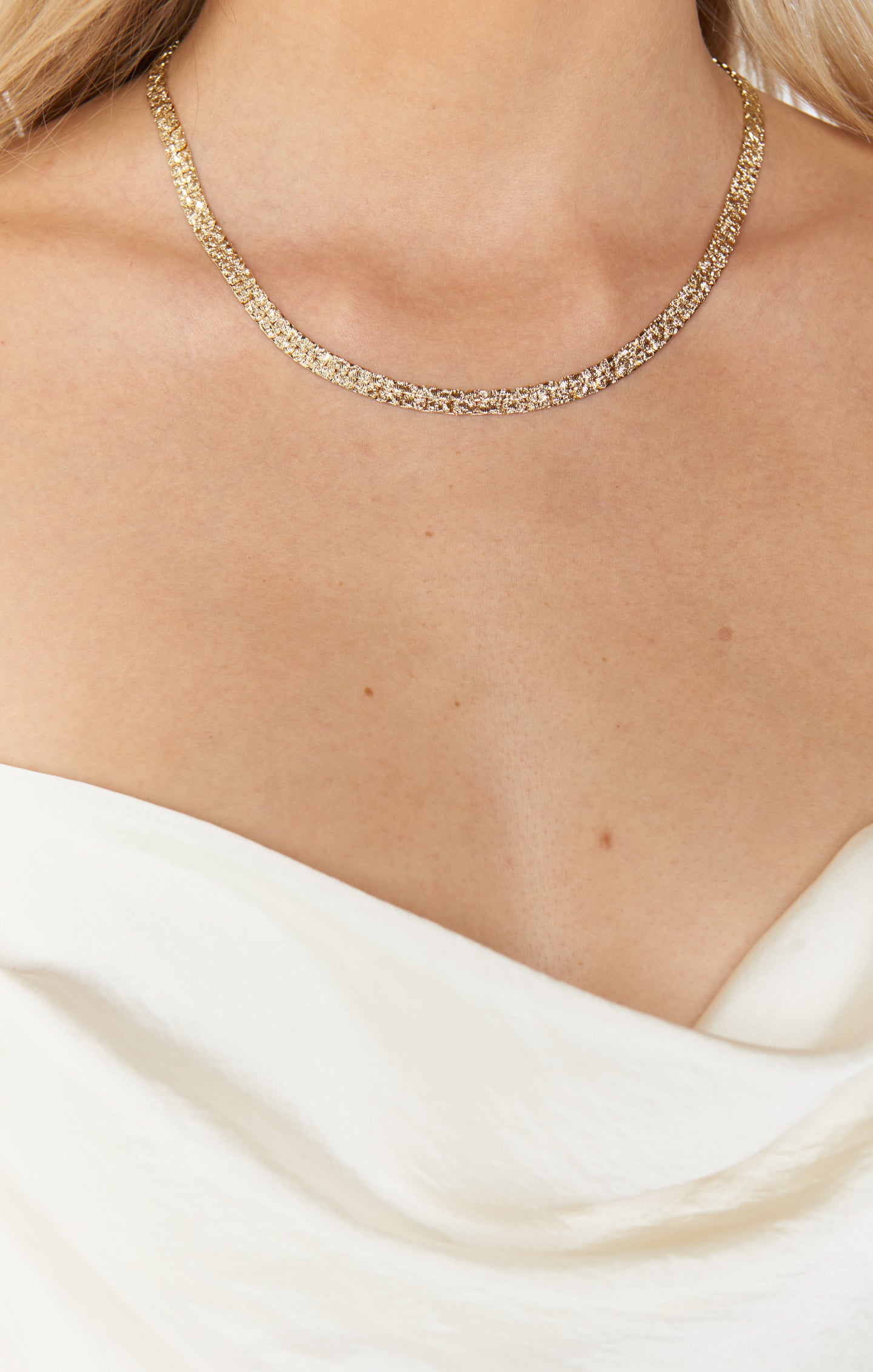 Vanessa Mooney Gold Nugget Snake Chain Necklace