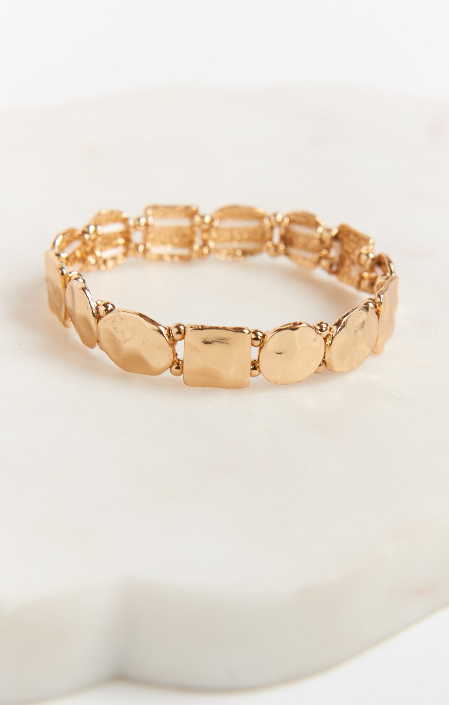 Gold Hammered Rivalry Bracelet - Stackable Jewelry