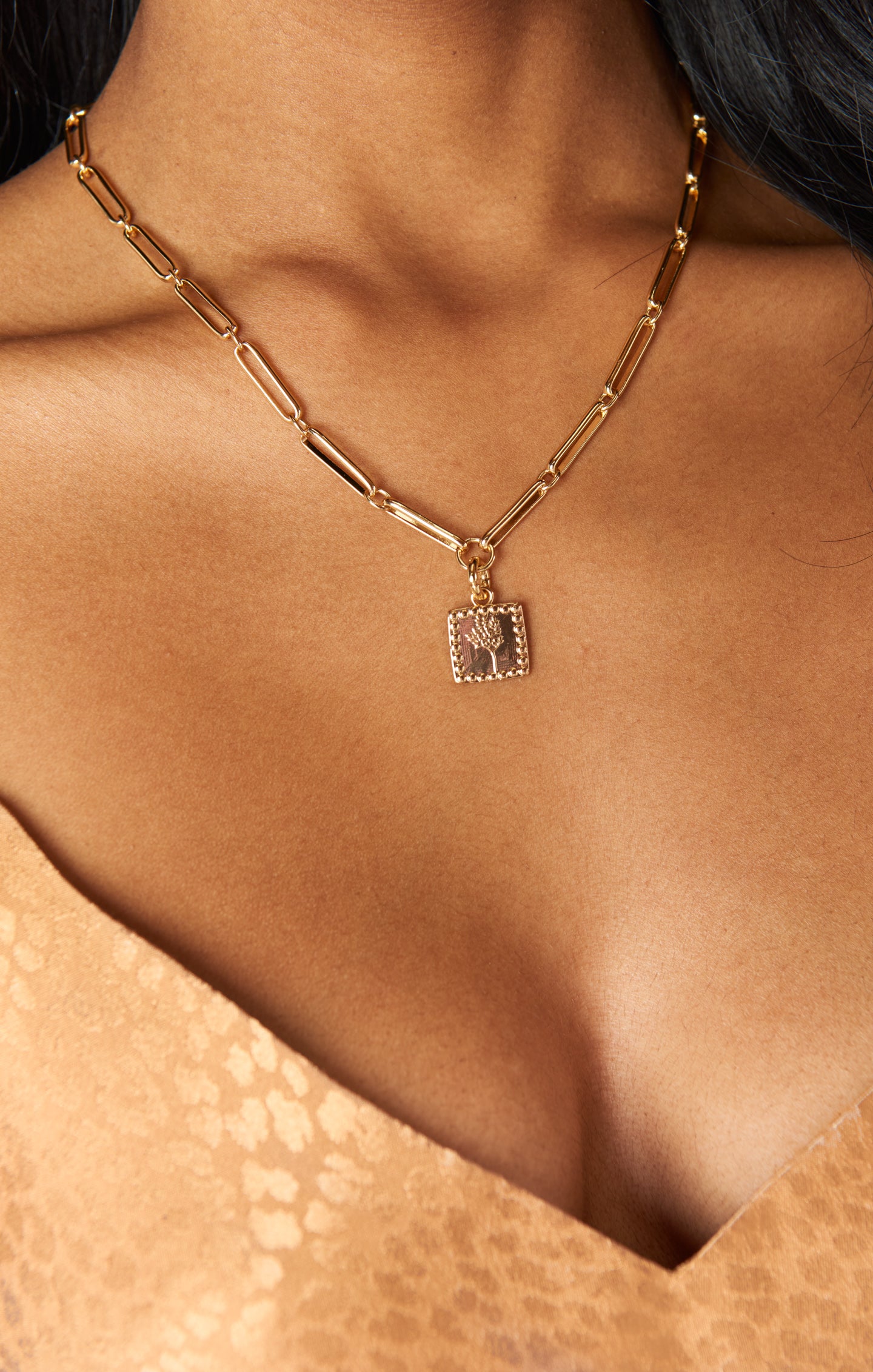 LUV AJ Roma Gold Chain Necklace with Removable Charm