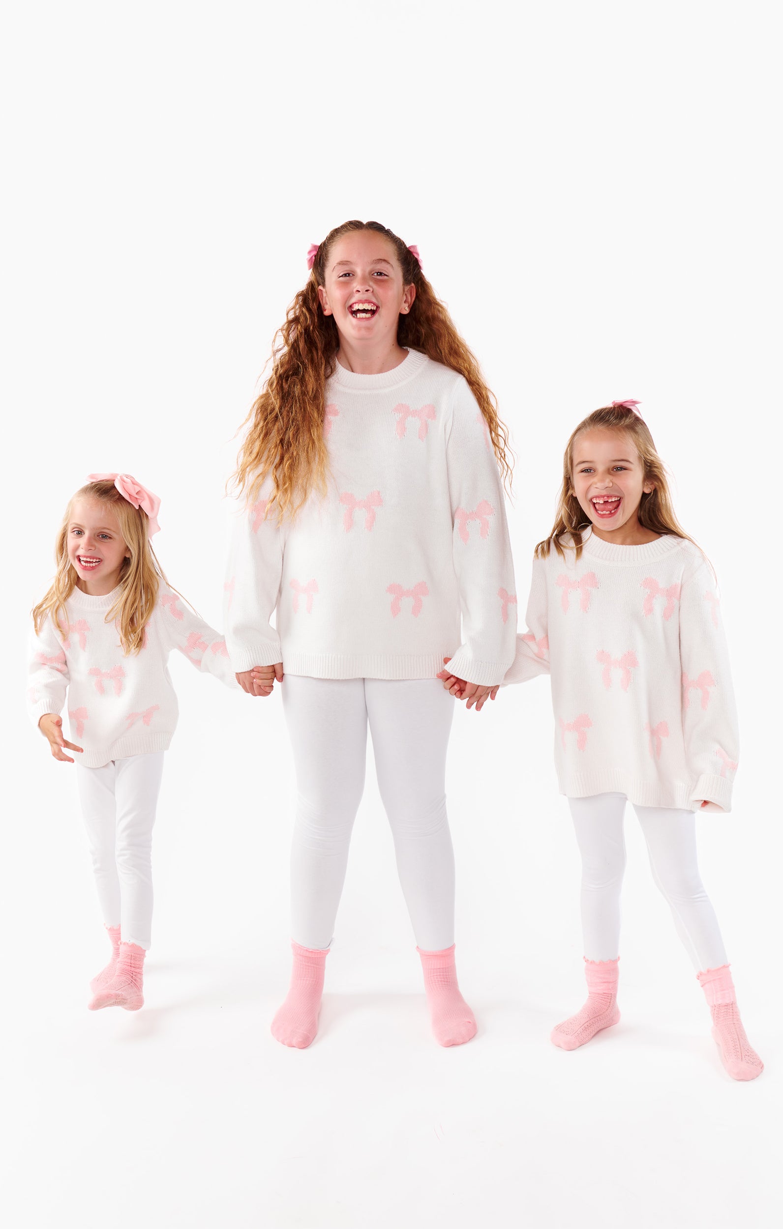 Little Gabrielle Bow Knit Sweater for Kids - Playful Pink Style