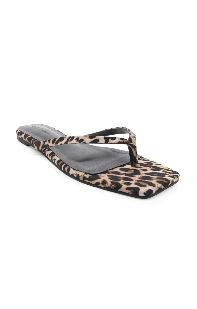 Billini Tove Leopard Print Satin Sandals