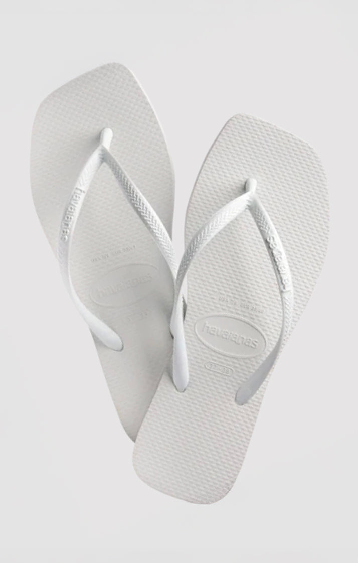 Havaianas Slim Square Toe Flip Flops in White